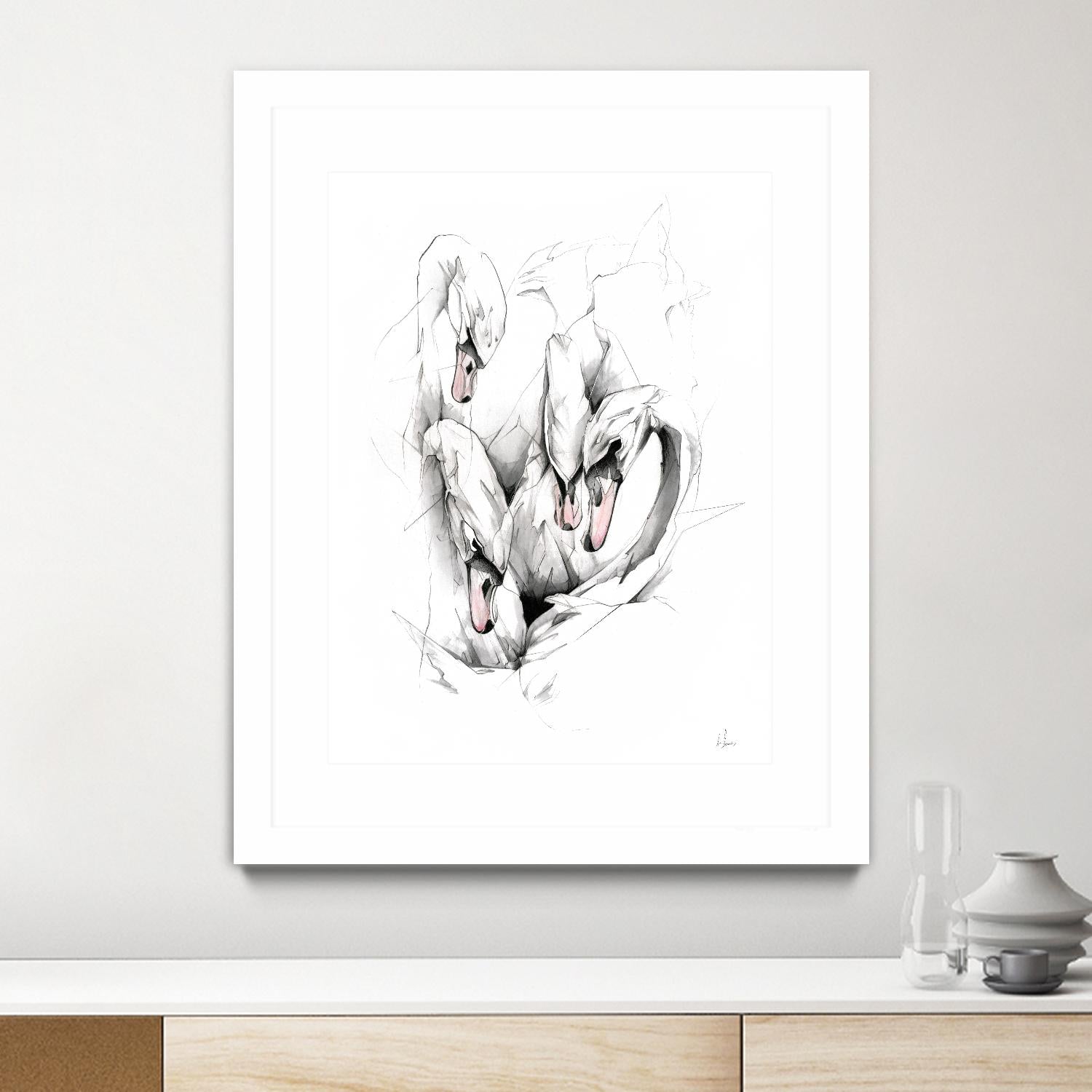 Swan by Alexis Marcou on GIANT ART - black contemporary