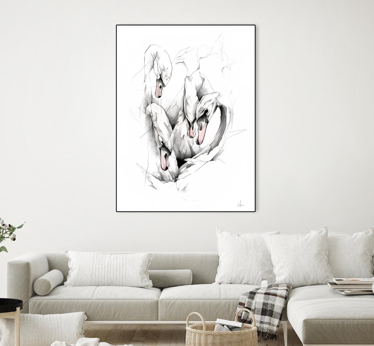 Swan by Alexis Marcou on GIANT ART - black contemporary