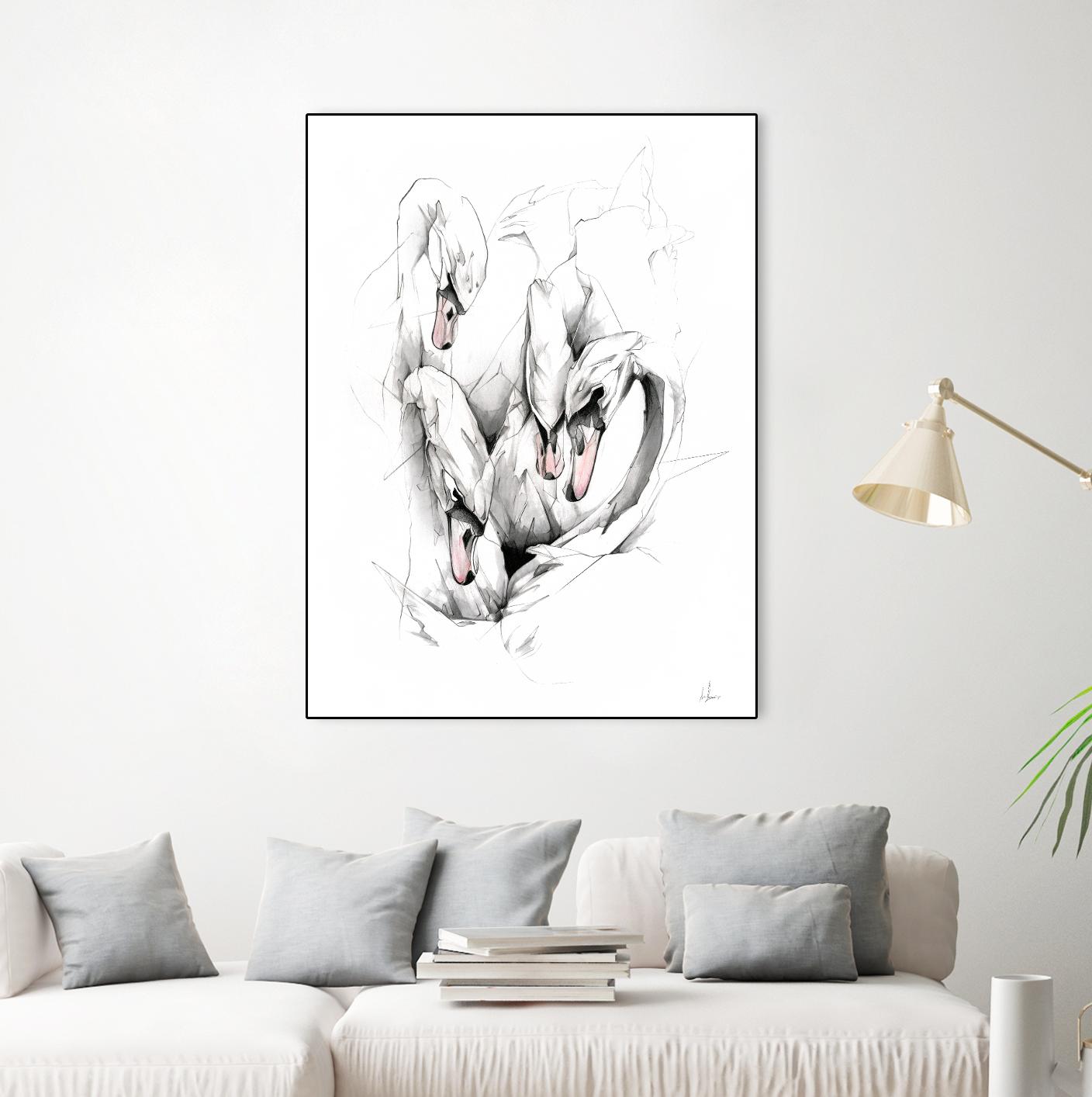 Swan by Alexis Marcou on GIANT ART - black contemporary