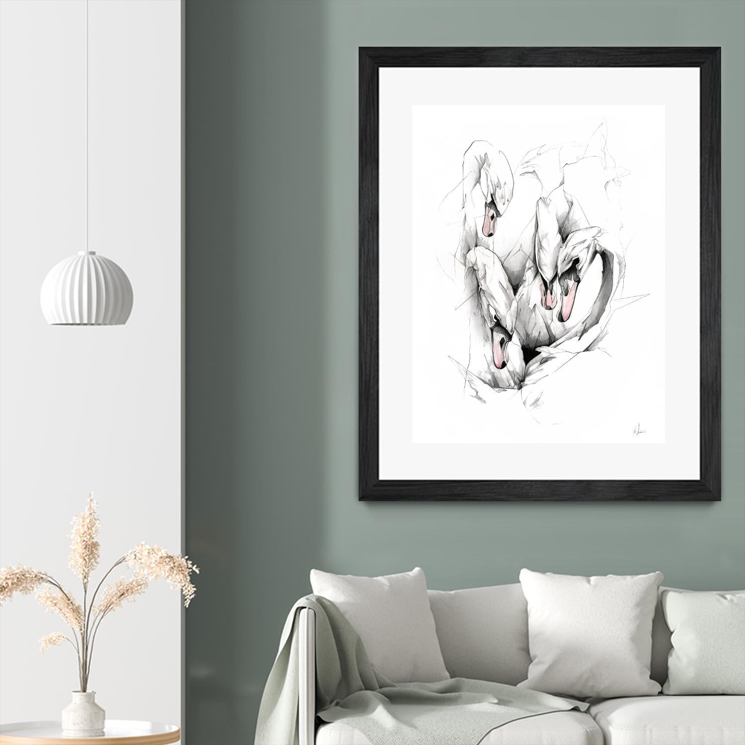 Swan by Alexis Marcou on GIANT ART - black contemporary