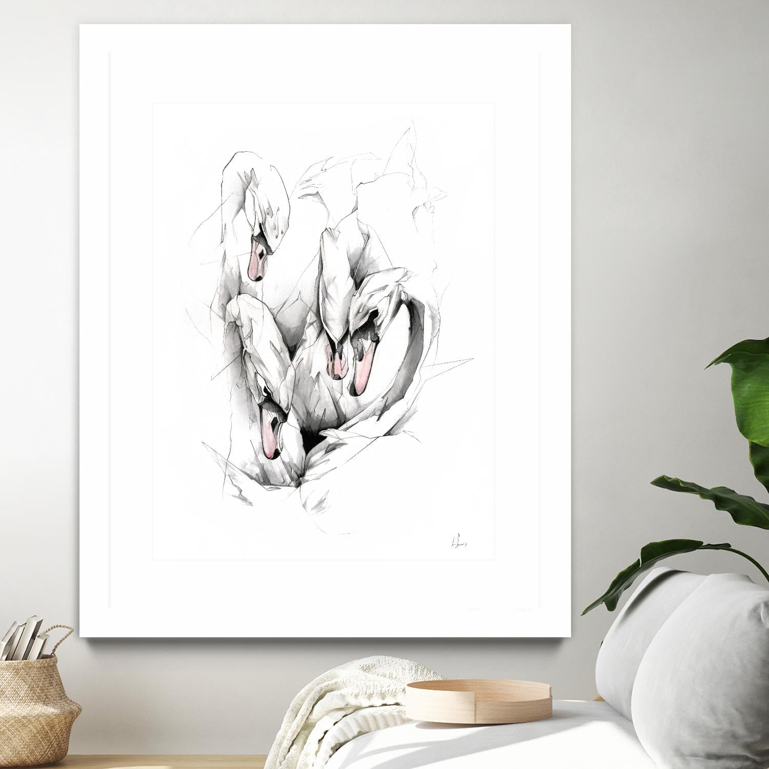 Swan by Alexis Marcou on GIANT ART - black contemporary