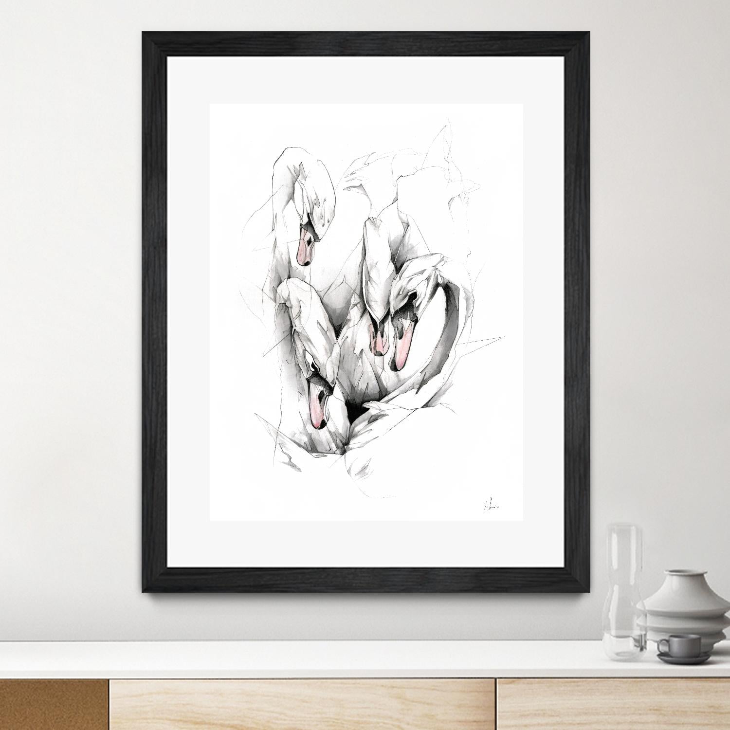 Swan by Alexis Marcou on GIANT ART - black contemporary