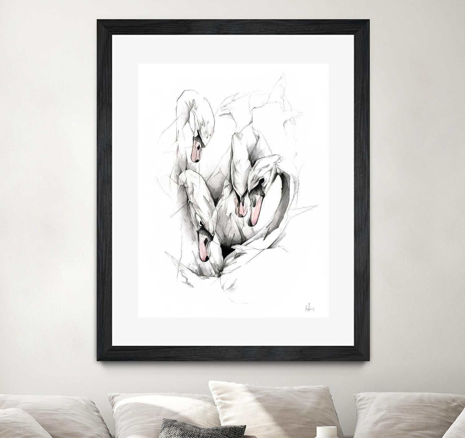 Swan by Alexis Marcou on GIANT ART - black contemporary
