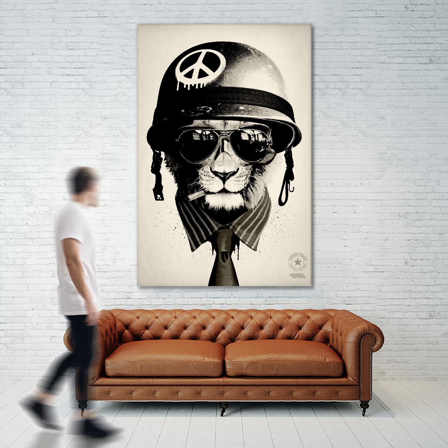 Office Warfare by Hidden Moves on GIANT ART - yellow contemporary