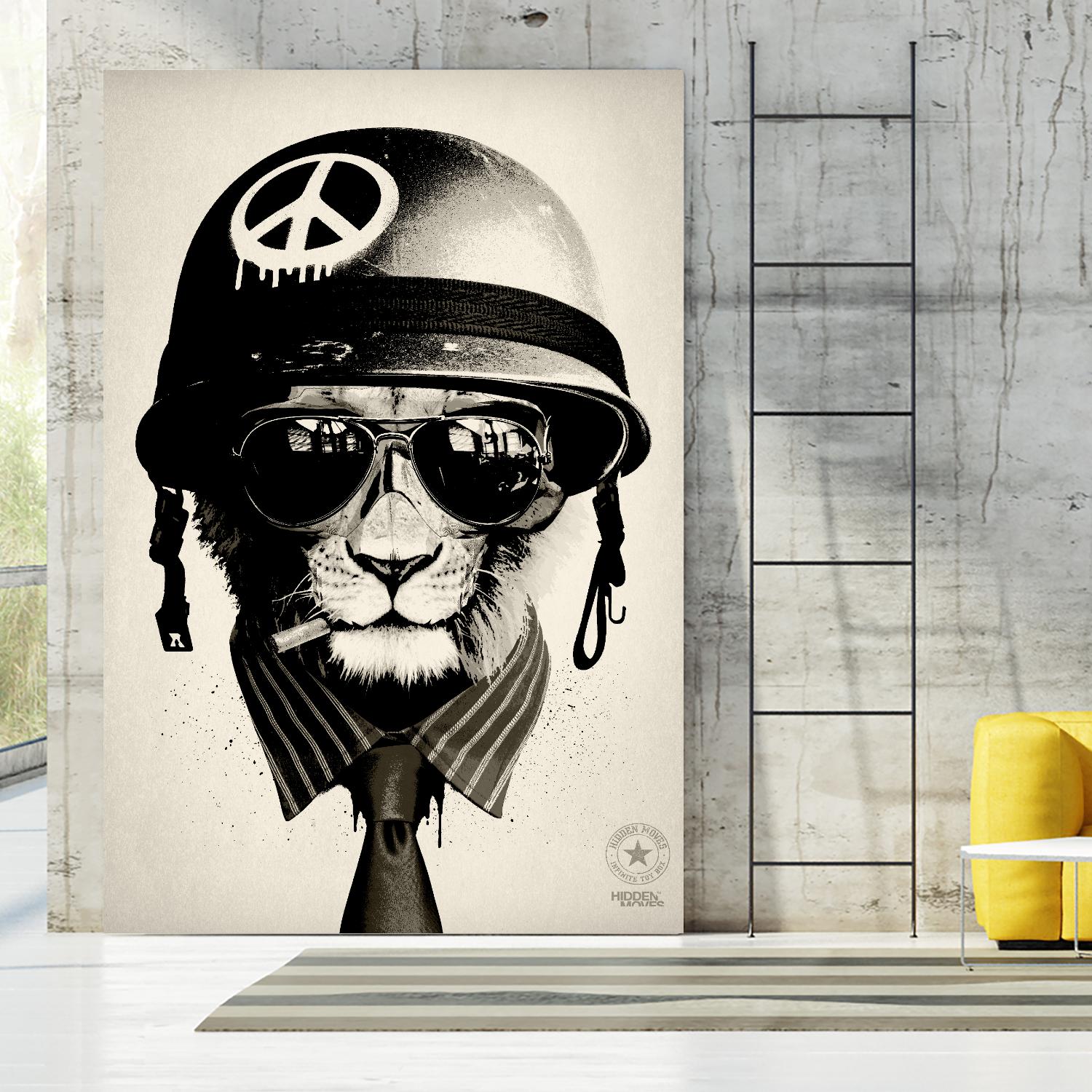 Office Warfare by Hidden Moves on GIANT ART - yellow contemporary