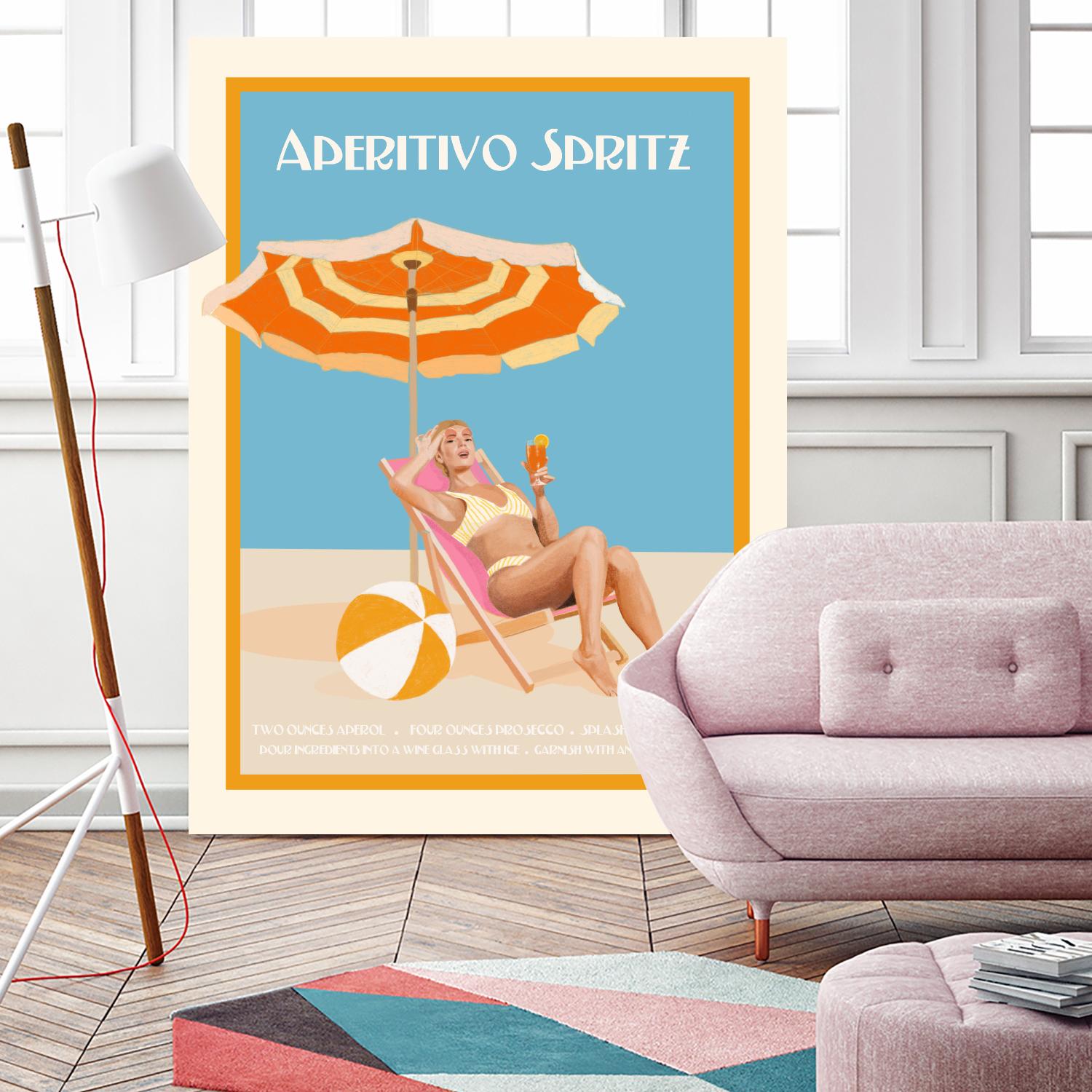 Aperitivo Spritz by Jenny Liz Rome on GIANT ART - orange figurative cocktail