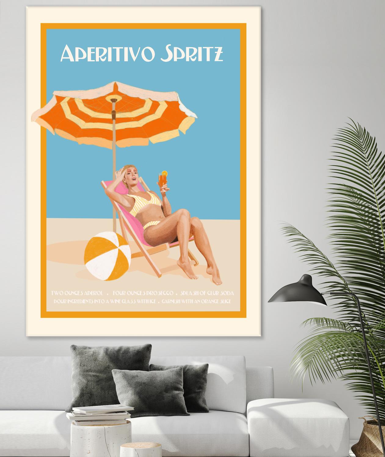 Aperitivo Spritz by Jenny Liz Rome on GIANT ART - orange figurative cocktail
