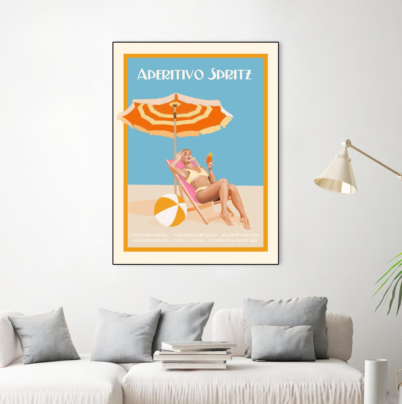 Aperitivo Spritz by Jenny Liz Rome on GIANT ART - orange figurative cocktail