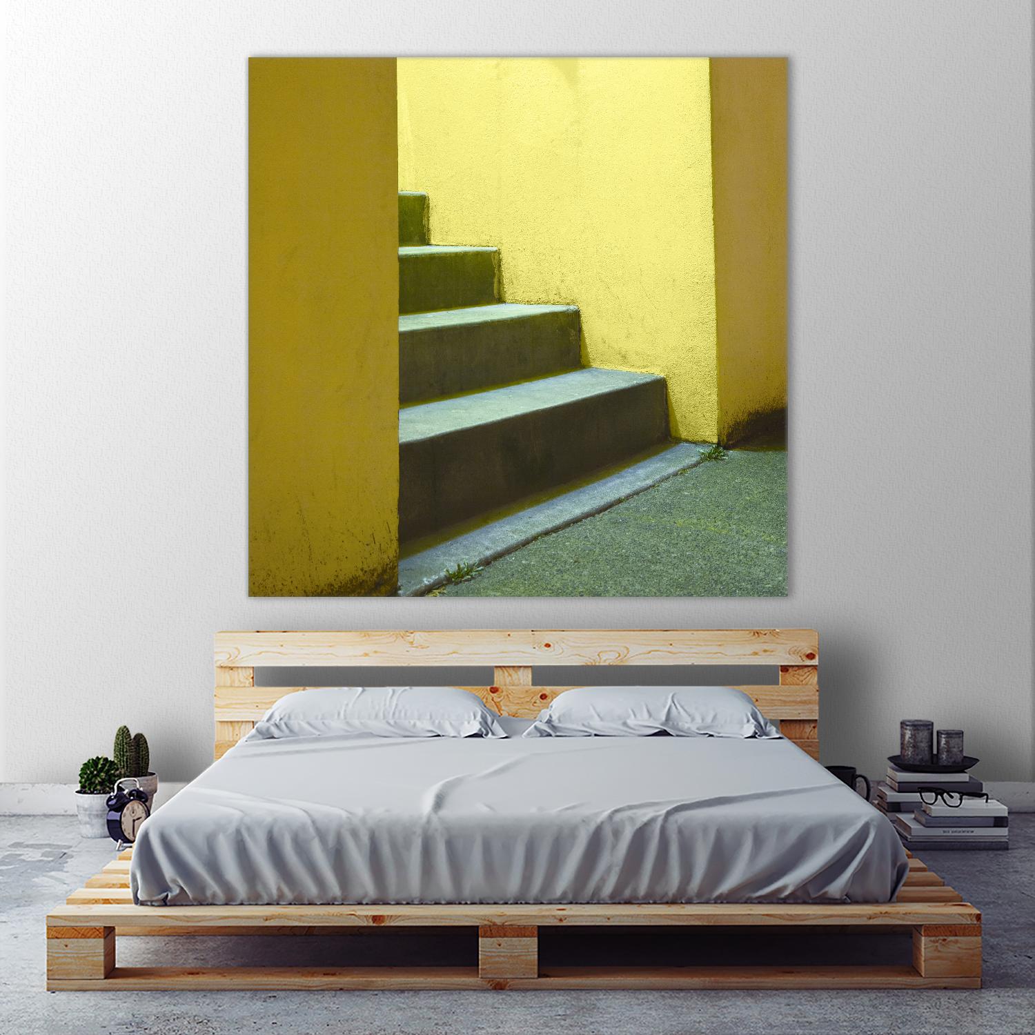 Yellow Stairway-recolor by Acer Images on GIANT ART - orange photo art