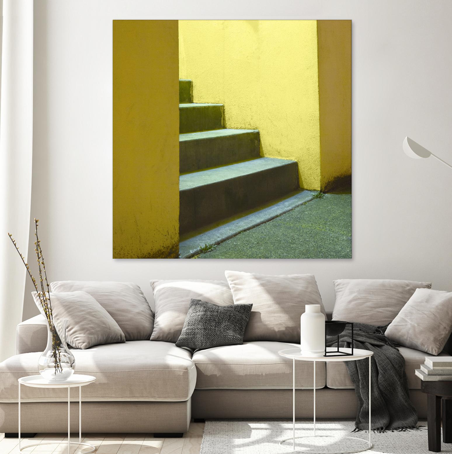 Yellow Stairway-recolor by Acer Images on GIANT ART - orange photo art