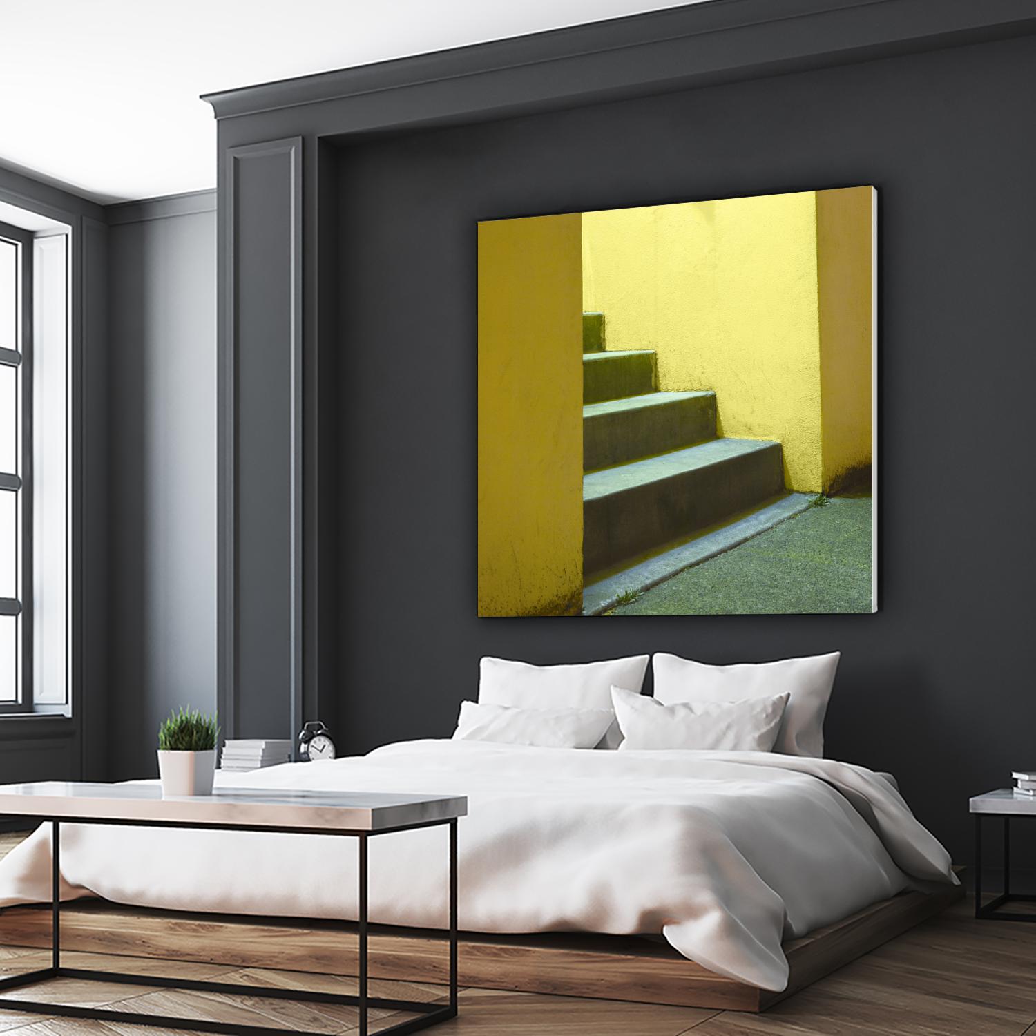 Yellow Stairway-recolor by Acer Images on GIANT ART - orange photo art