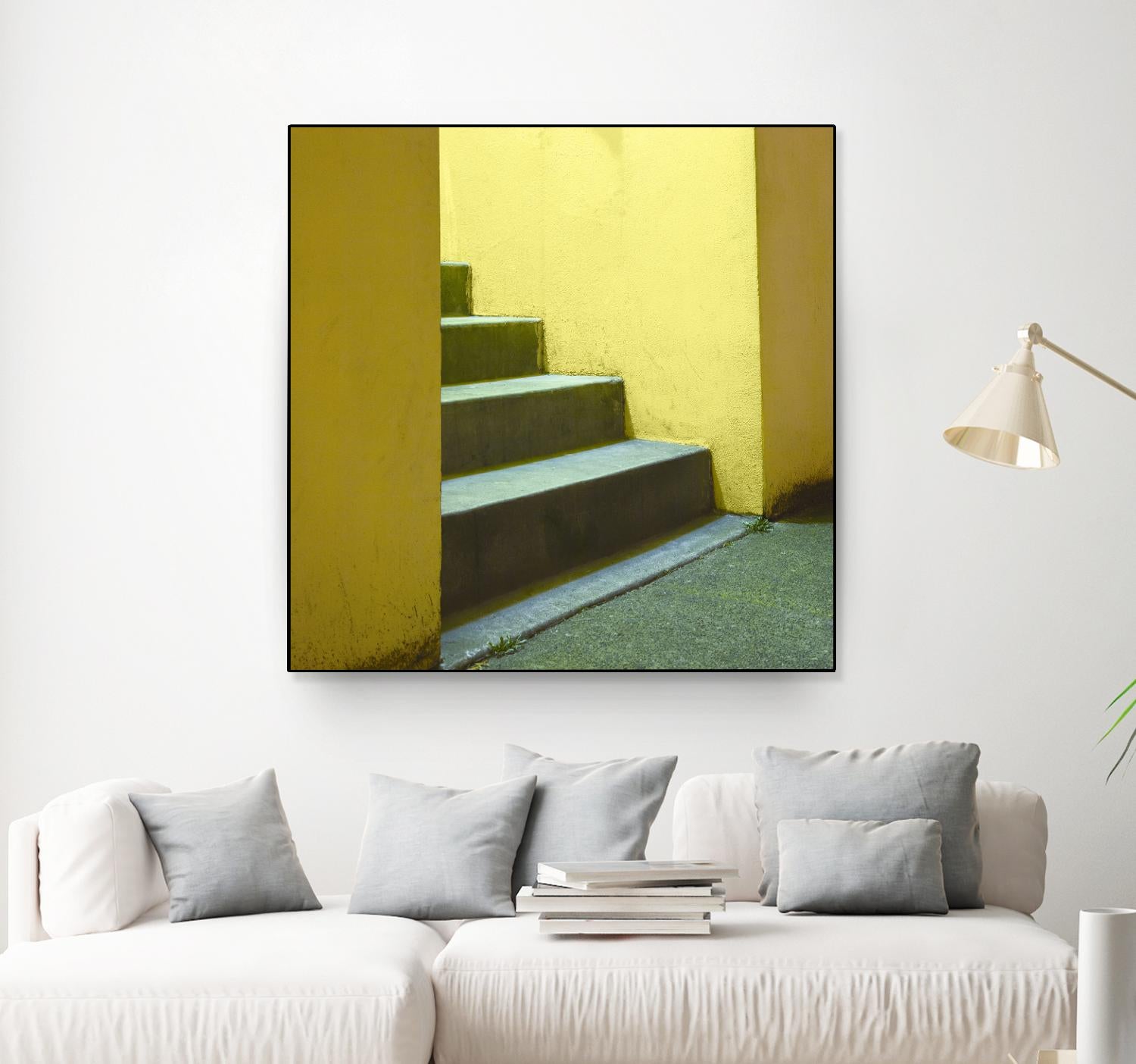 Yellow Stairway-recolor by Acer Images on GIANT ART - orange photo art