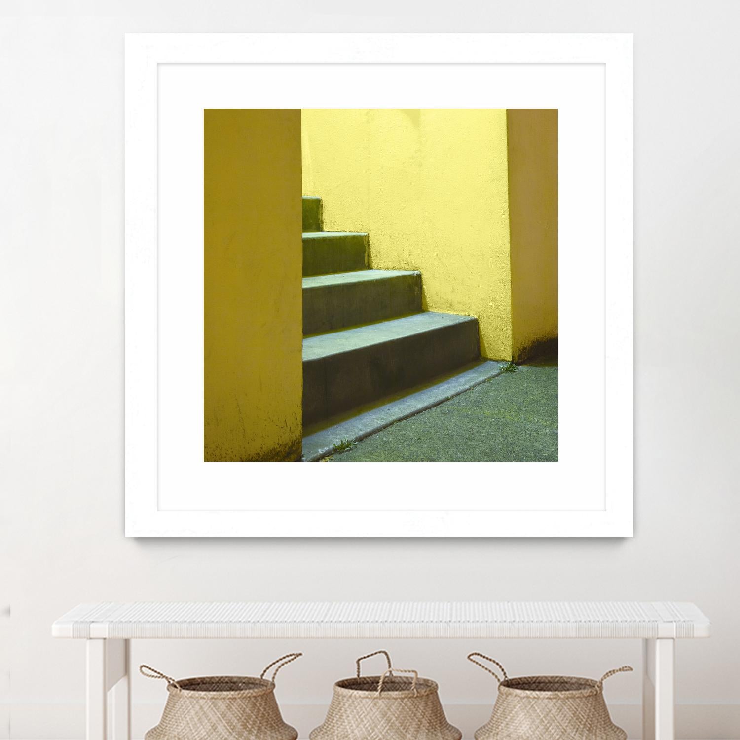 Yellow Stairway-recolor by Acer Images on GIANT ART - orange photo art