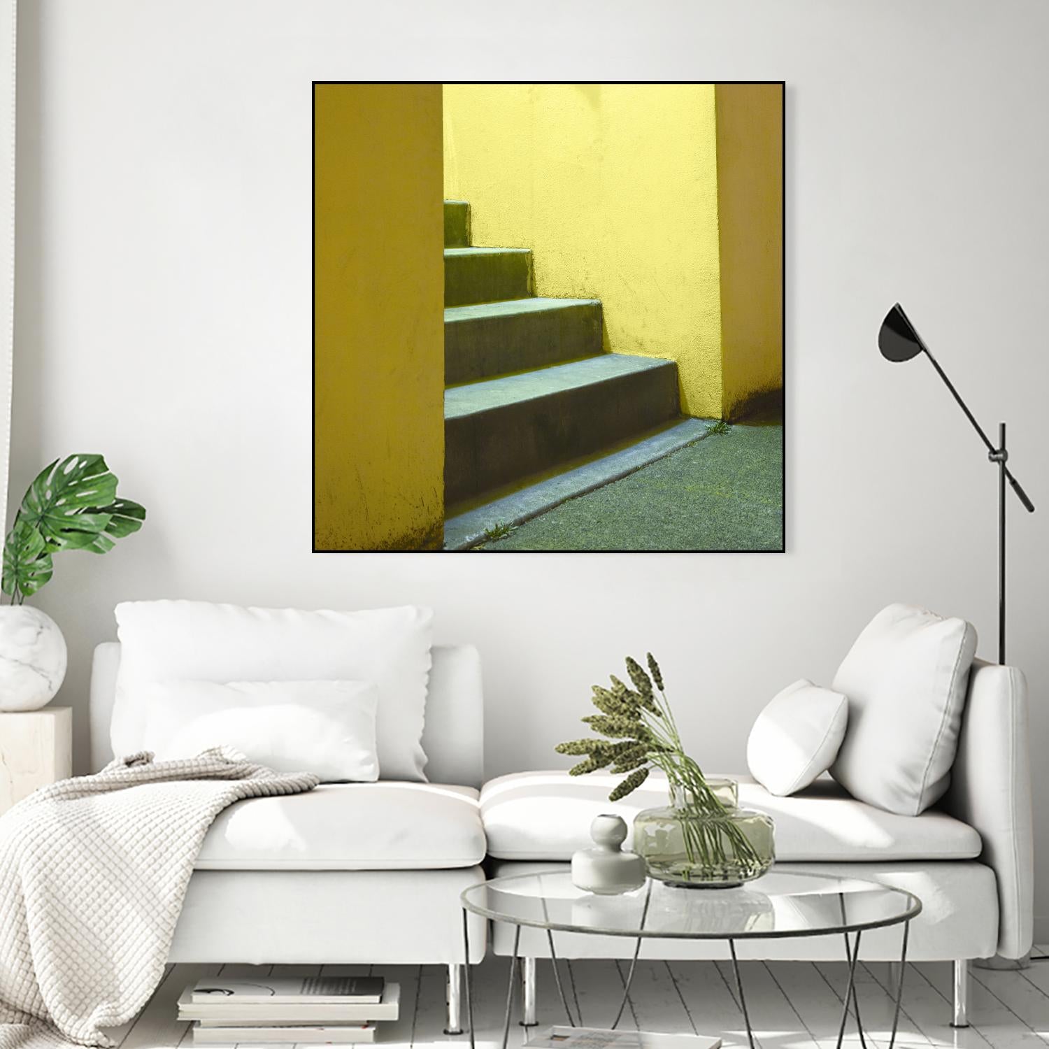 Yellow Stairway-recolor by Acer Images on GIANT ART - orange photo art