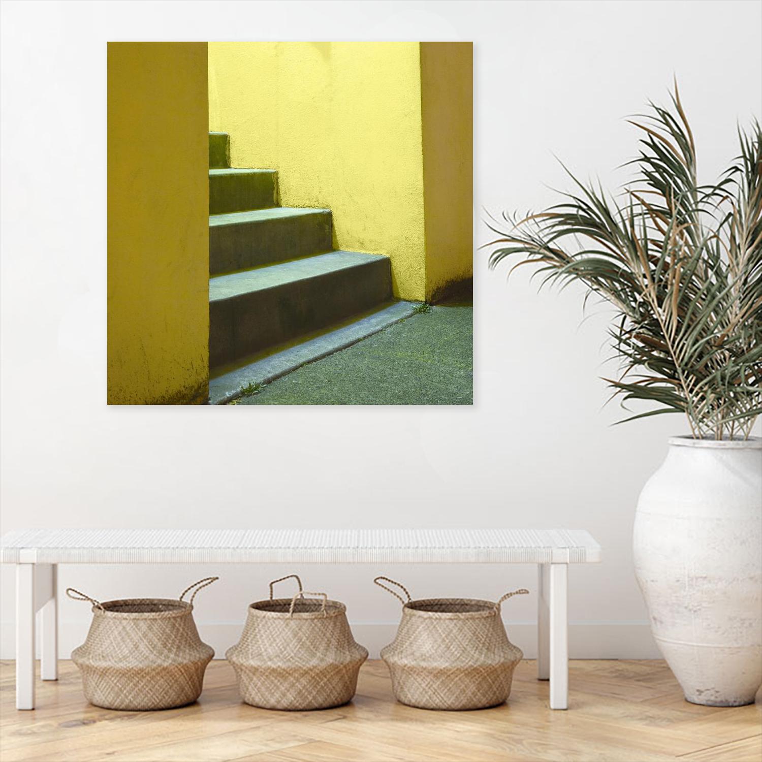 Yellow Stairway-recolor by Acer Images on GIANT ART - green photo art