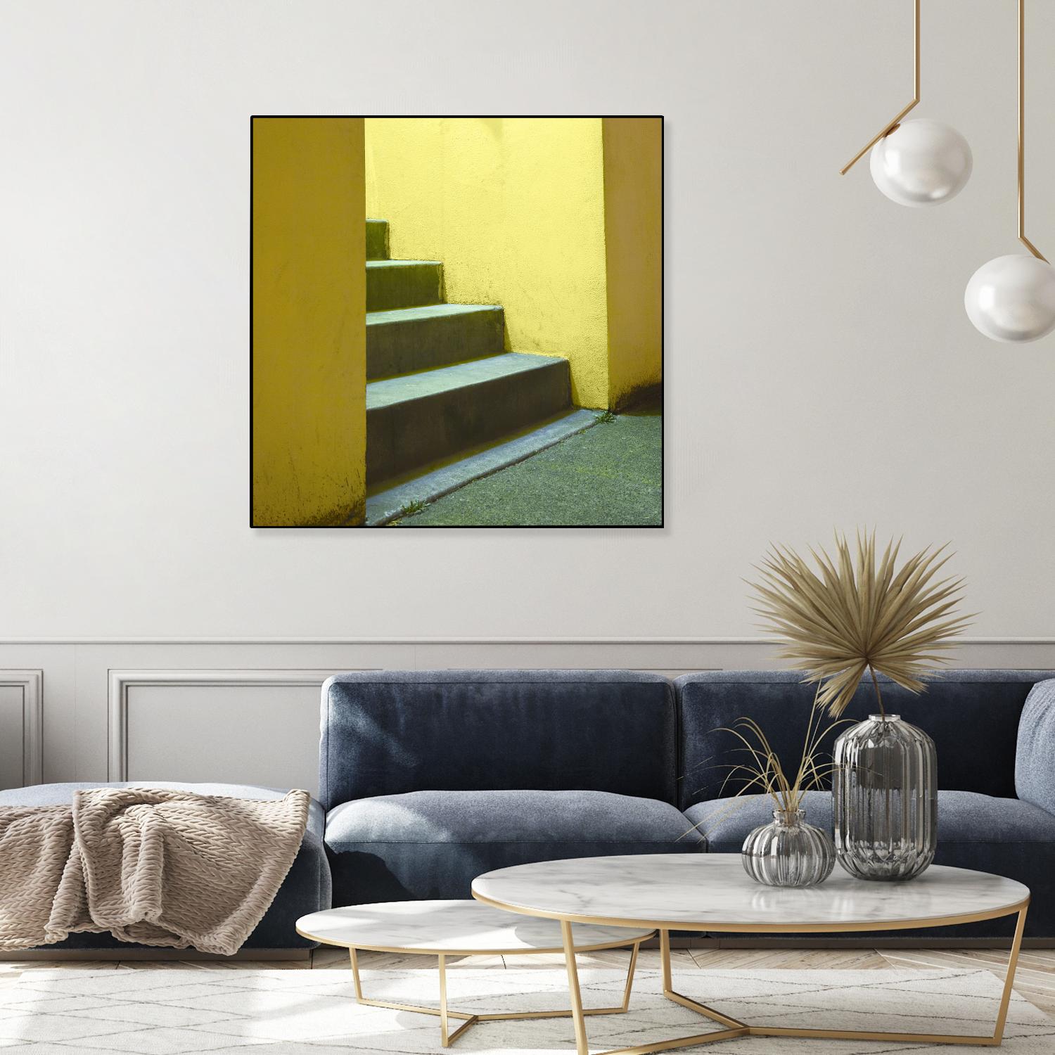 Yellow Stairway-recolor by Acer Images on GIANT ART - orange photo art