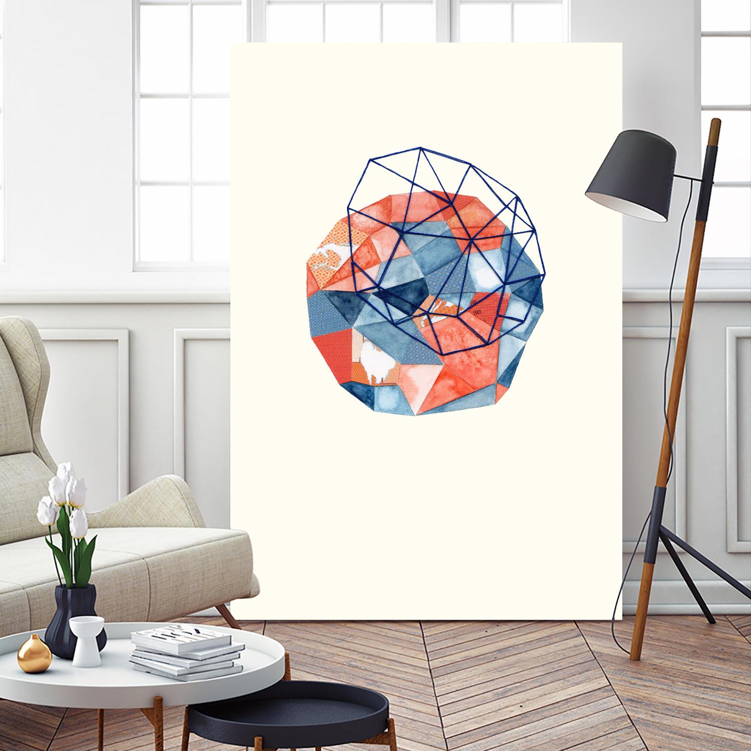 Embroidered Prism Collage 1 by Natasha Marie on GIANT ART - grey abstract