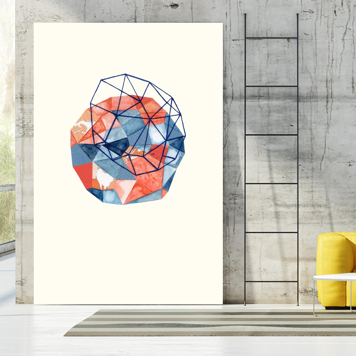 Embroidered Prism Collage 1 by Natasha Marie on GIANT ART - grey abstract