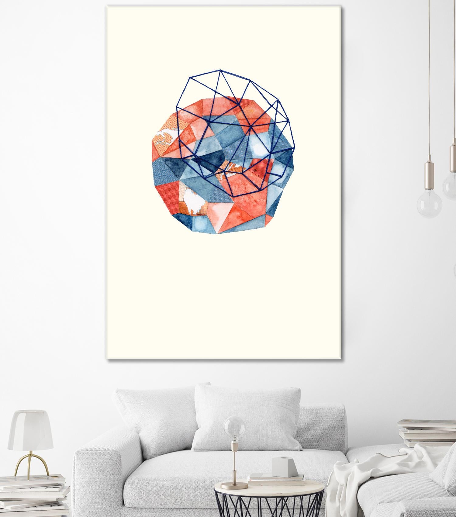 Embroidered Prism Collage 1 by Natasha Marie on GIANT ART - grey abstract