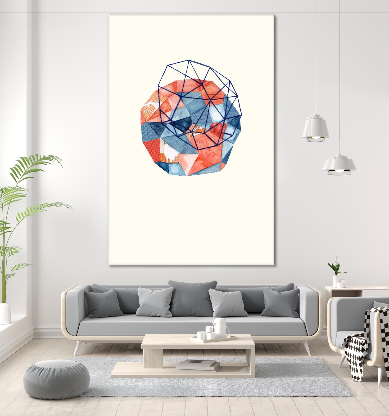 Embroidered Prism Collage 1 by Natasha Marie on GIANT ART - grey abstract