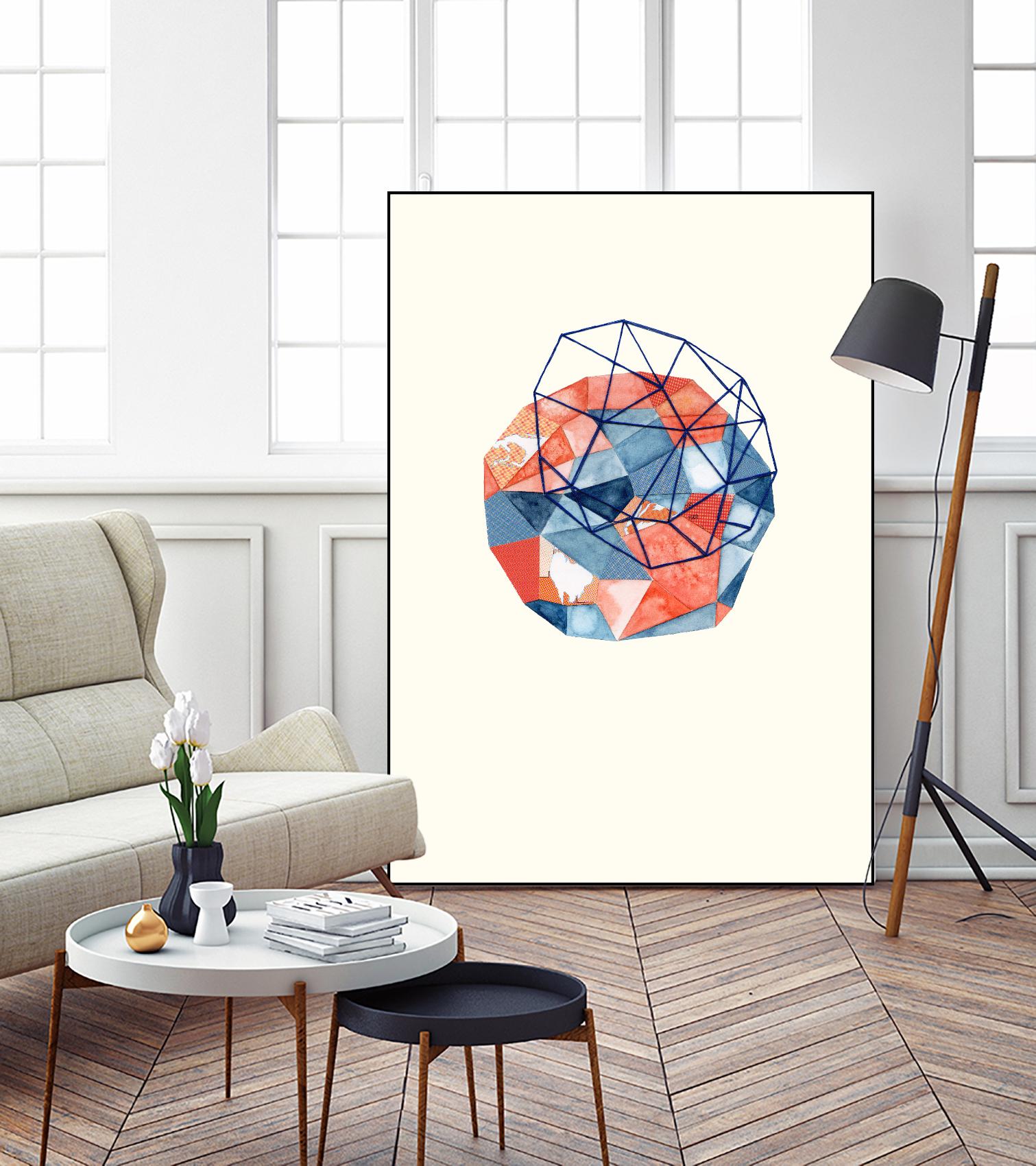 Embroidered Prism Collage 1 by Natasha Marie on GIANT ART - grey abstract