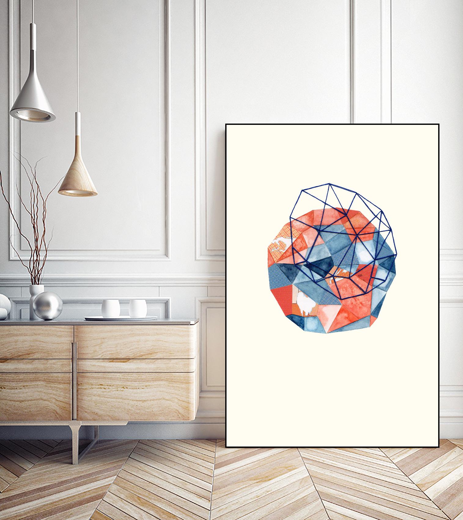 Embroidered Prism Collage 1 by Natasha Marie on GIANT ART - grey abstract