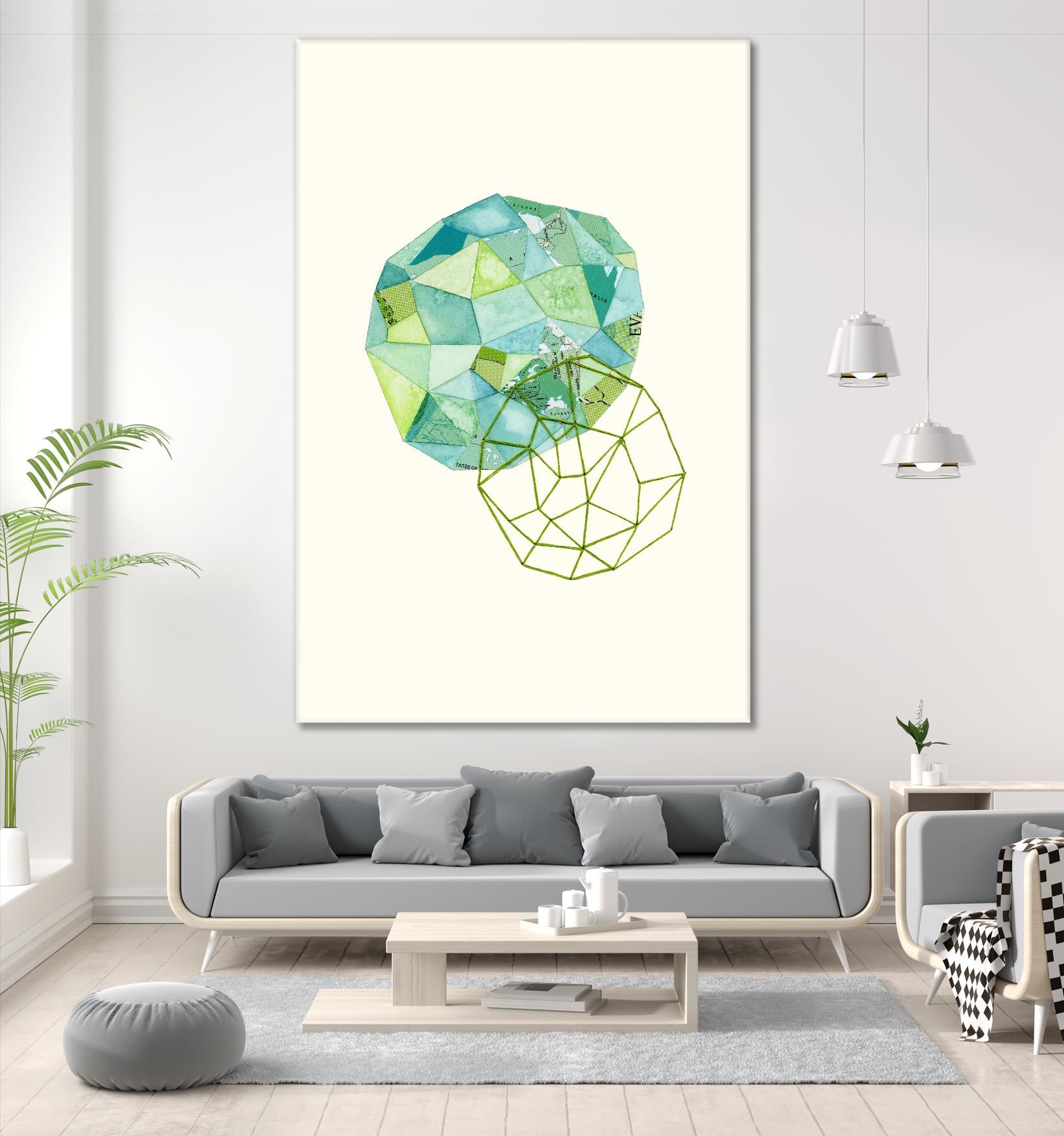 Embroidered Prism Collage 3 by Natasha Marie on GIANT ART - blue contemporary