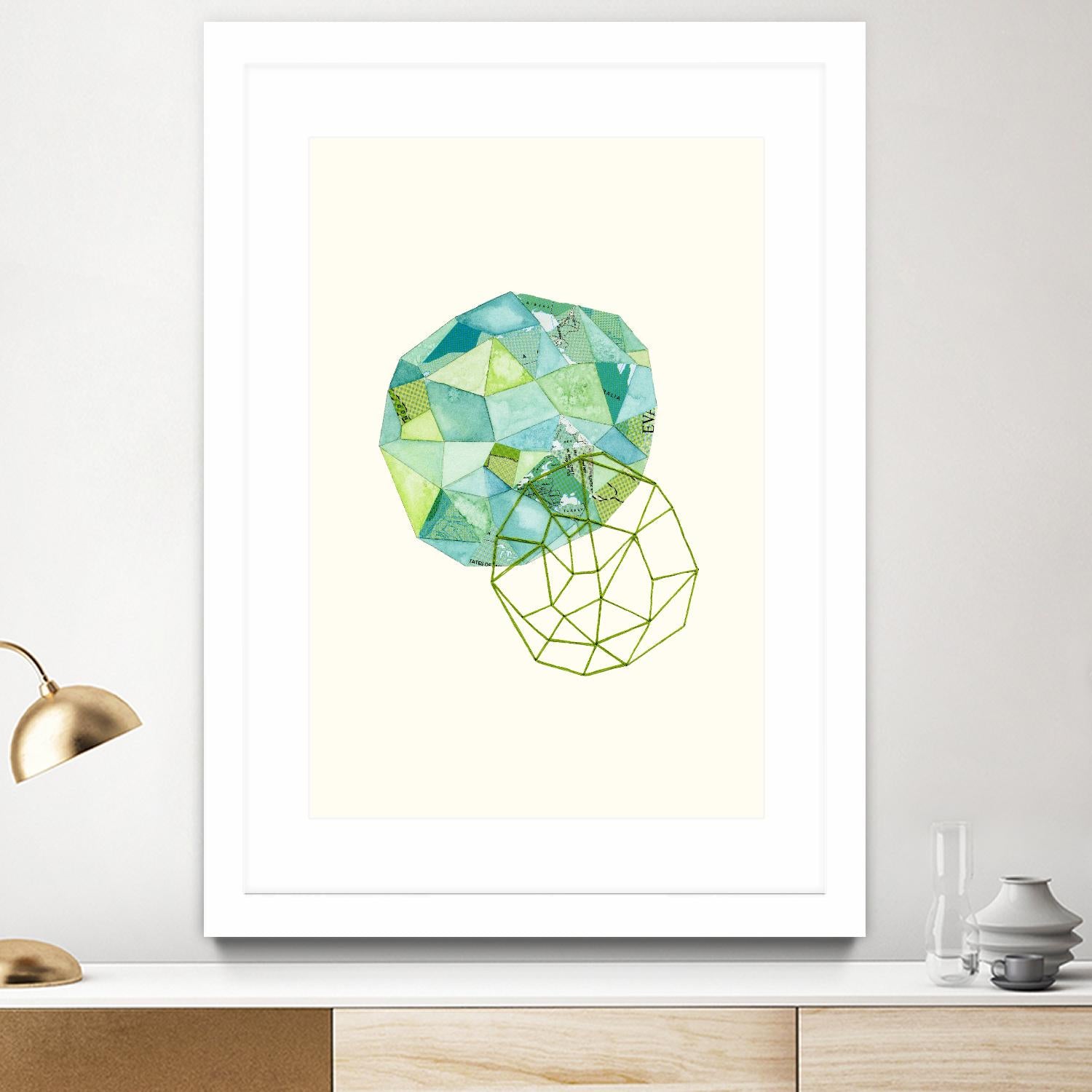 Embroidered Prism Collage 3 by Natasha Marie on GIANT ART - blue contemporary