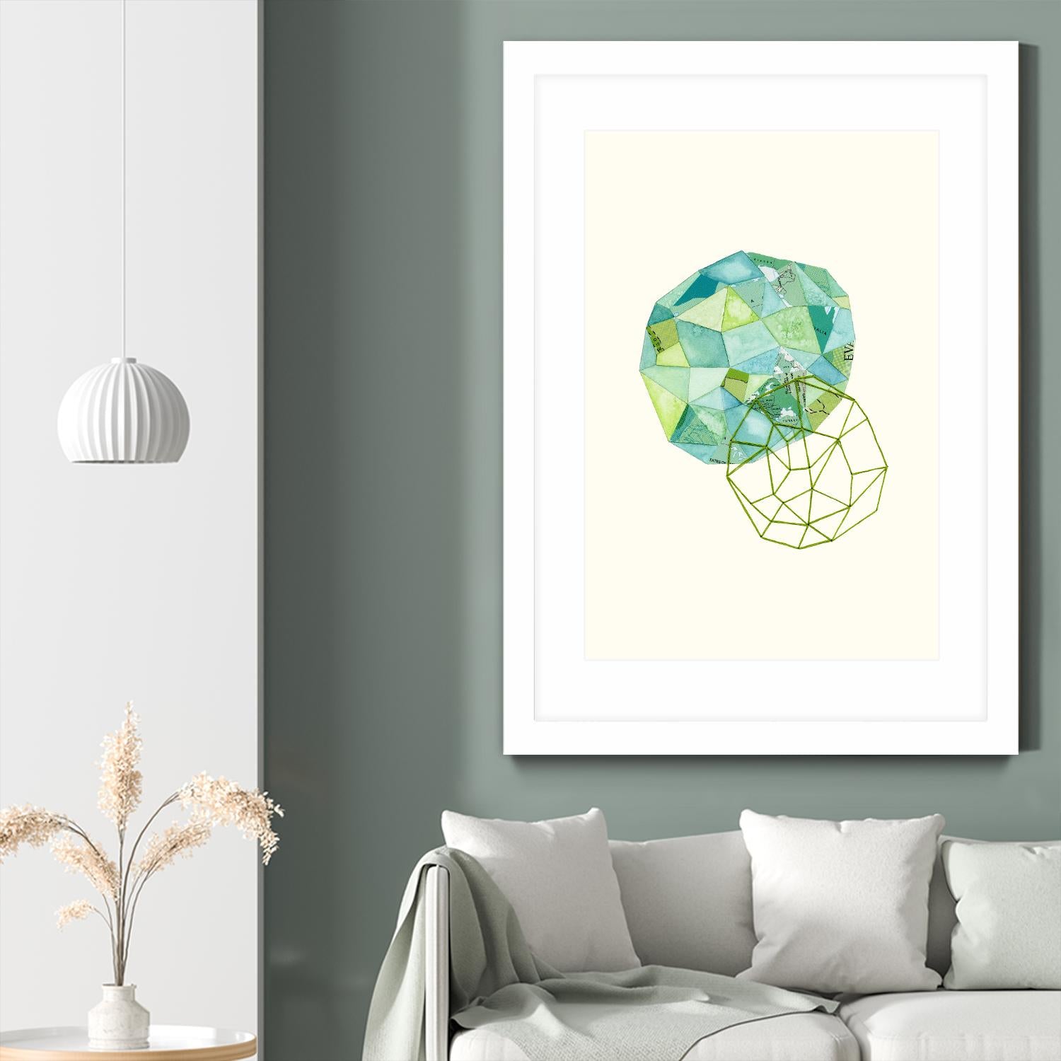 Embroidered Prism Collage 3 by Natasha Marie on GIANT ART - blue contemporary