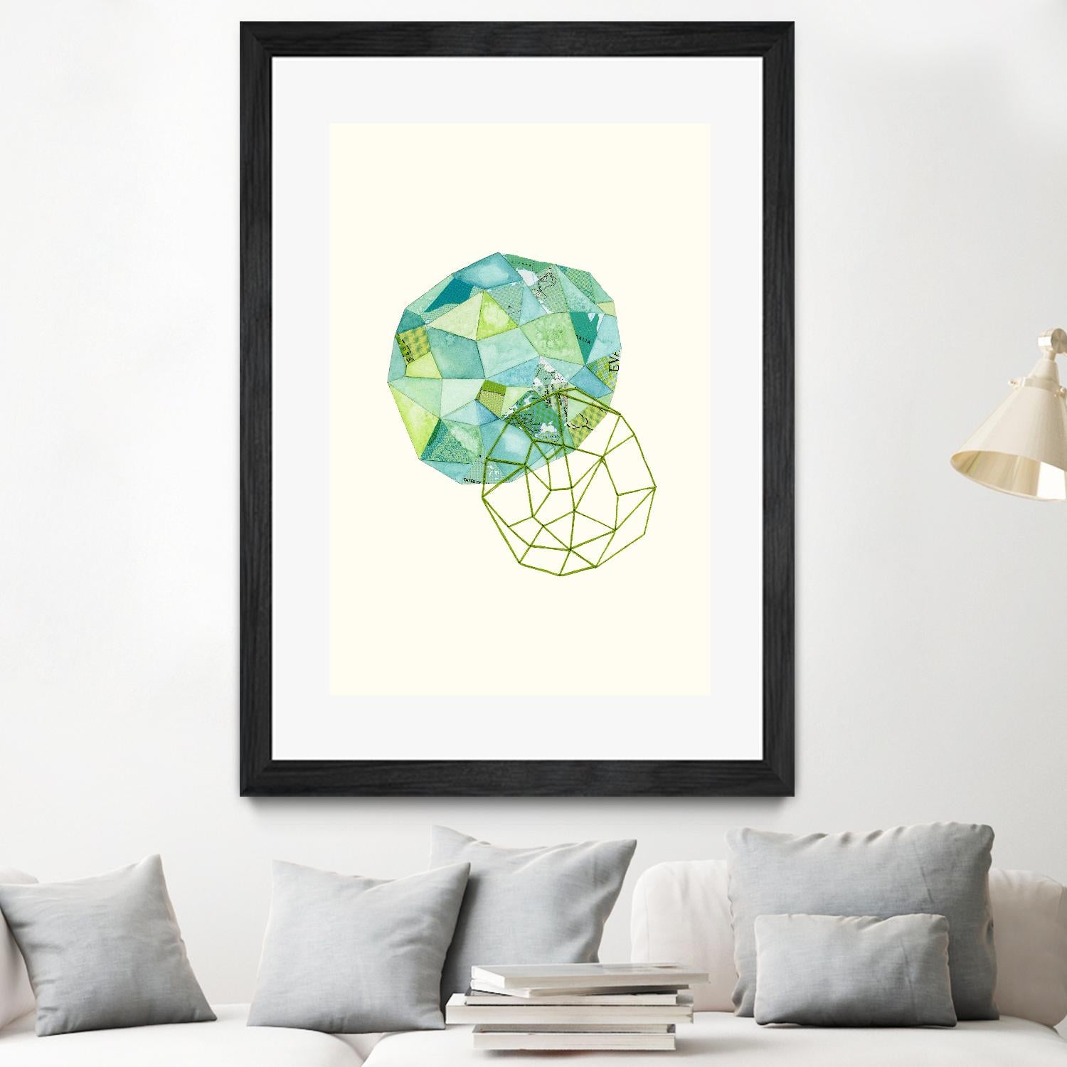 Embroidered Prism Collage 3 by Natasha Marie on GIANT ART - blue contemporary