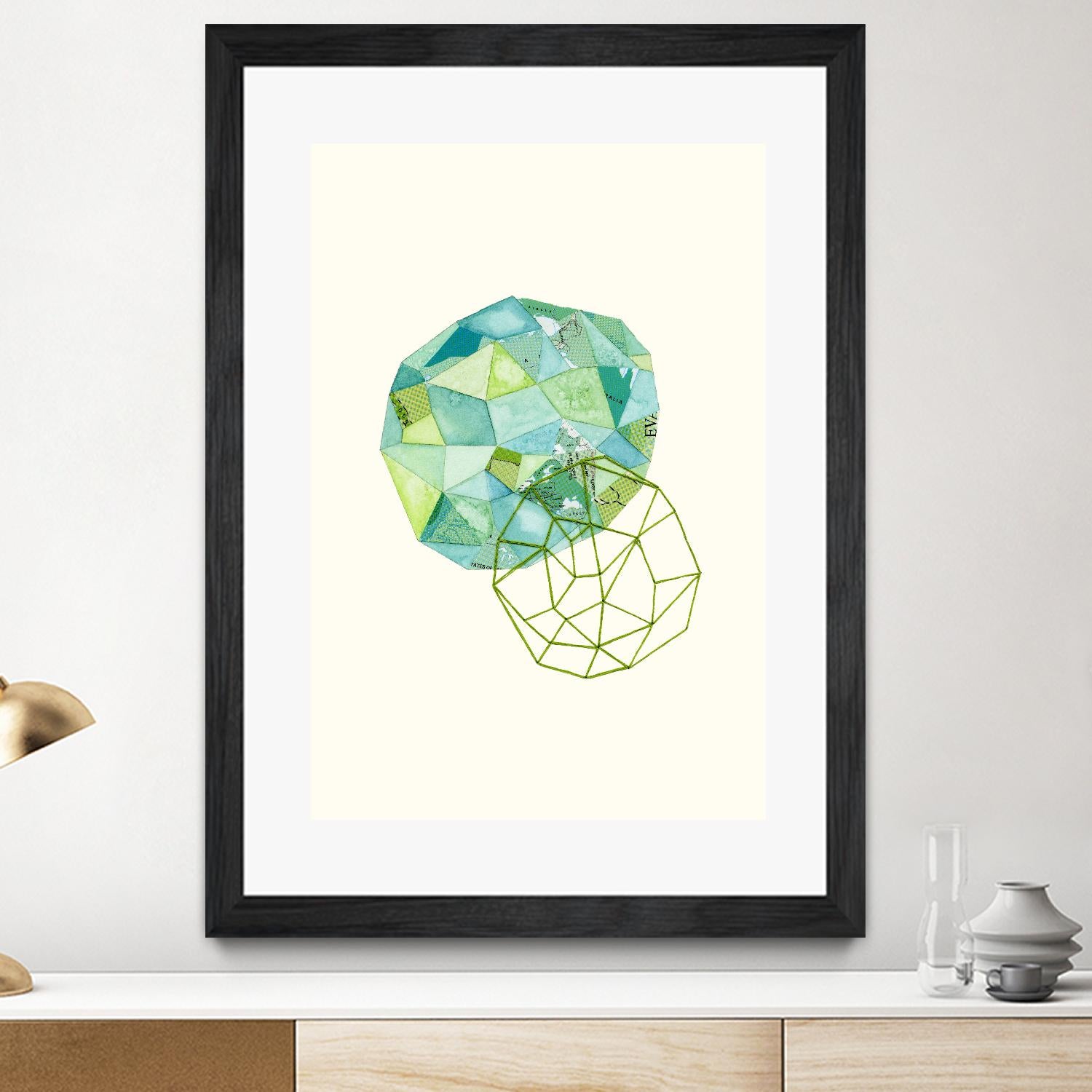 Embroidered Prism Collage 3 by Natasha Marie on GIANT ART - blue contemporary