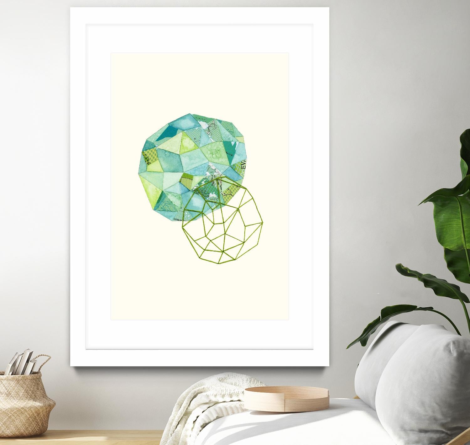 Embroidered Prism Collage 3 by Natasha Marie on GIANT ART - blue contemporary