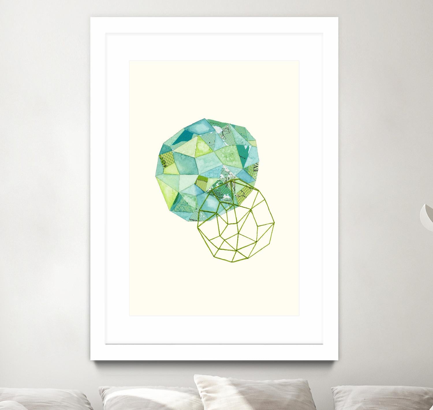 Embroidered Prism Collage 3 by Natasha Marie on GIANT ART - blue contemporary