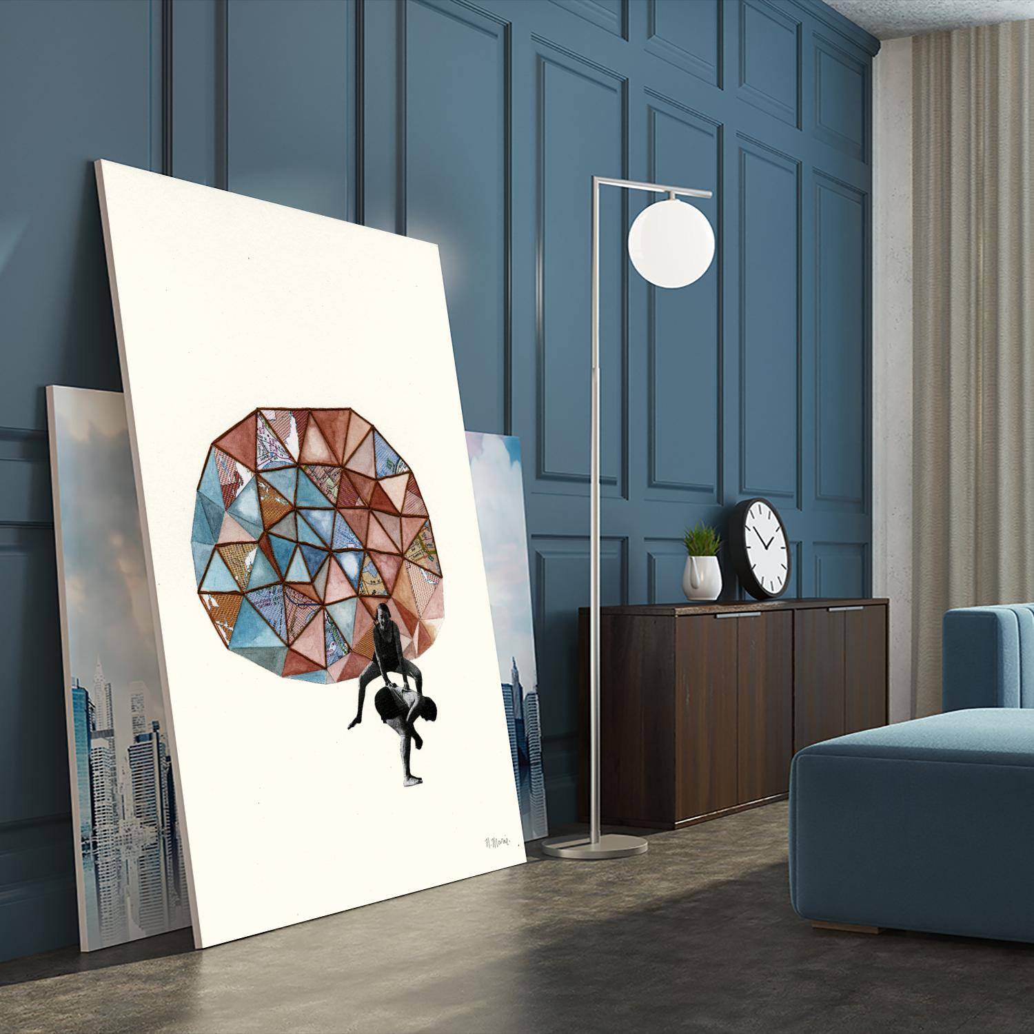 Embroidered Prism Collage 4 by Natasha Marie on GIANT ART - orange contemporary