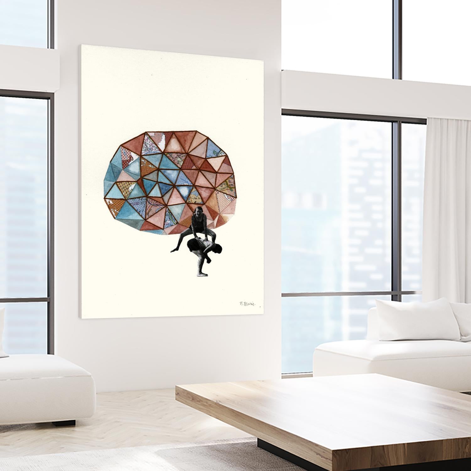 Embroidered Prism Collage 4 by Natasha Marie on GIANT ART - orange contemporary