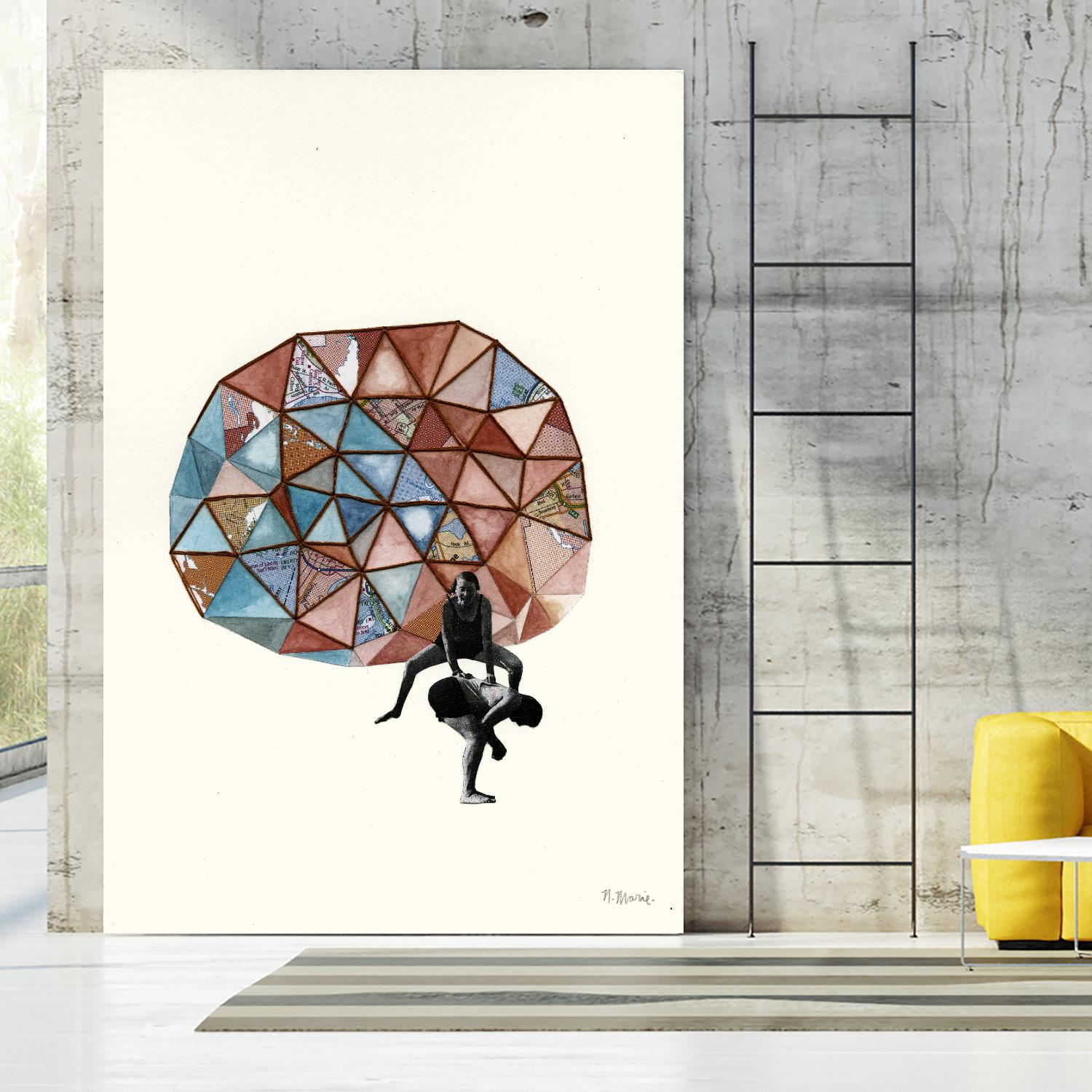 Embroidered Prism Collage 4 by Natasha Marie on GIANT ART - orange contemporary