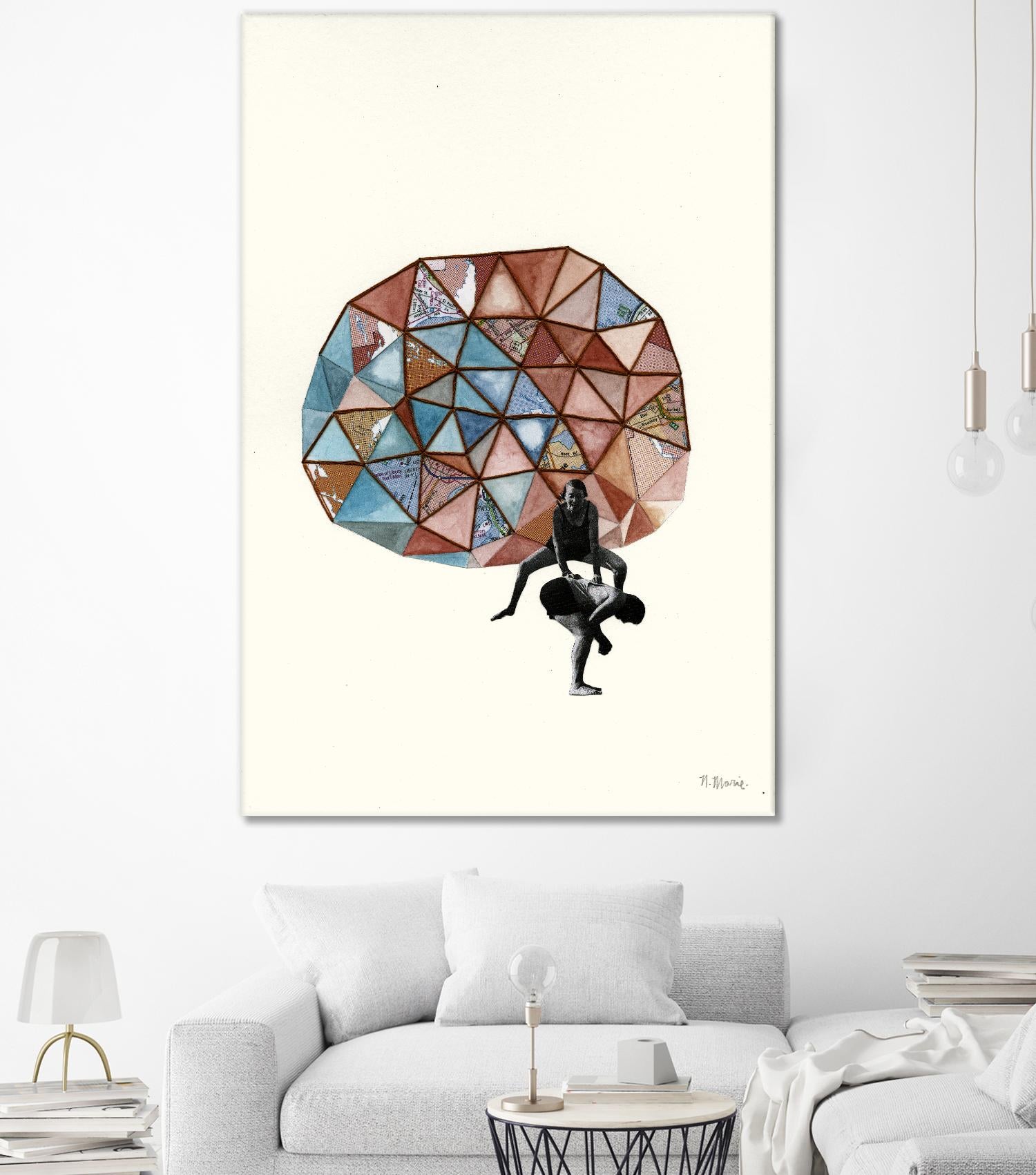 Embroidered Prism Collage 4 by Natasha Marie on GIANT ART - orange contemporary