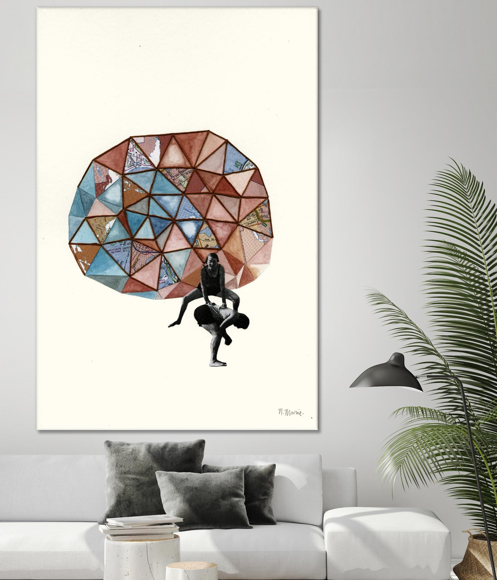 Embroidered Prism Collage 4 by Natasha Marie on GIANT ART - orange contemporary