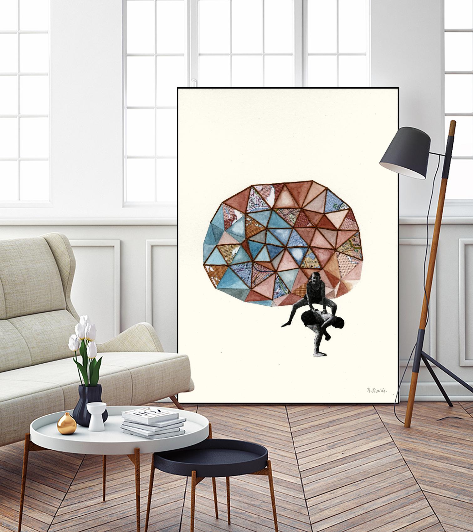 Embroidered Prism Collage 4 by Natasha Marie on GIANT ART - orange contemporary