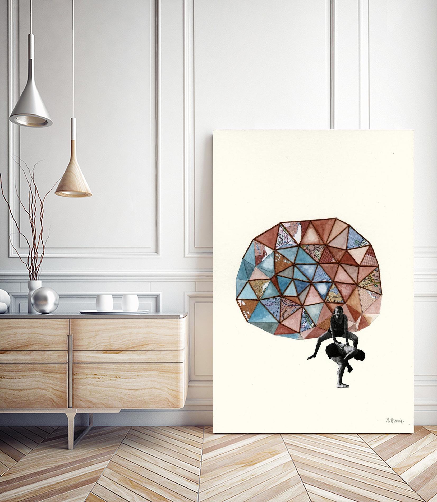 Embroidered Prism Collage 4 by Natasha Marie on GIANT ART - orange contemporary