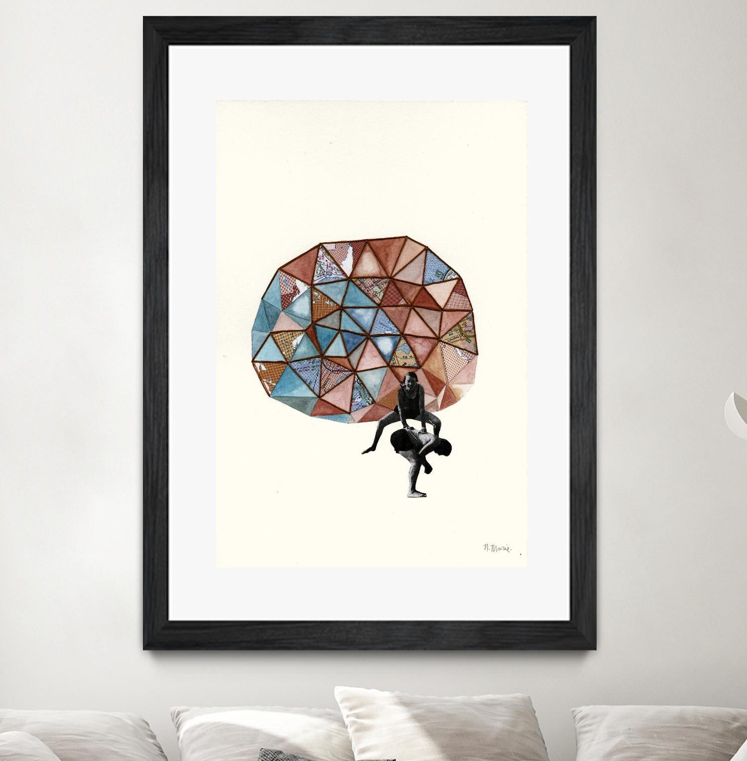 Embroidered Prism Collage 4 by Natasha Marie on GIANT ART - orange contemporary