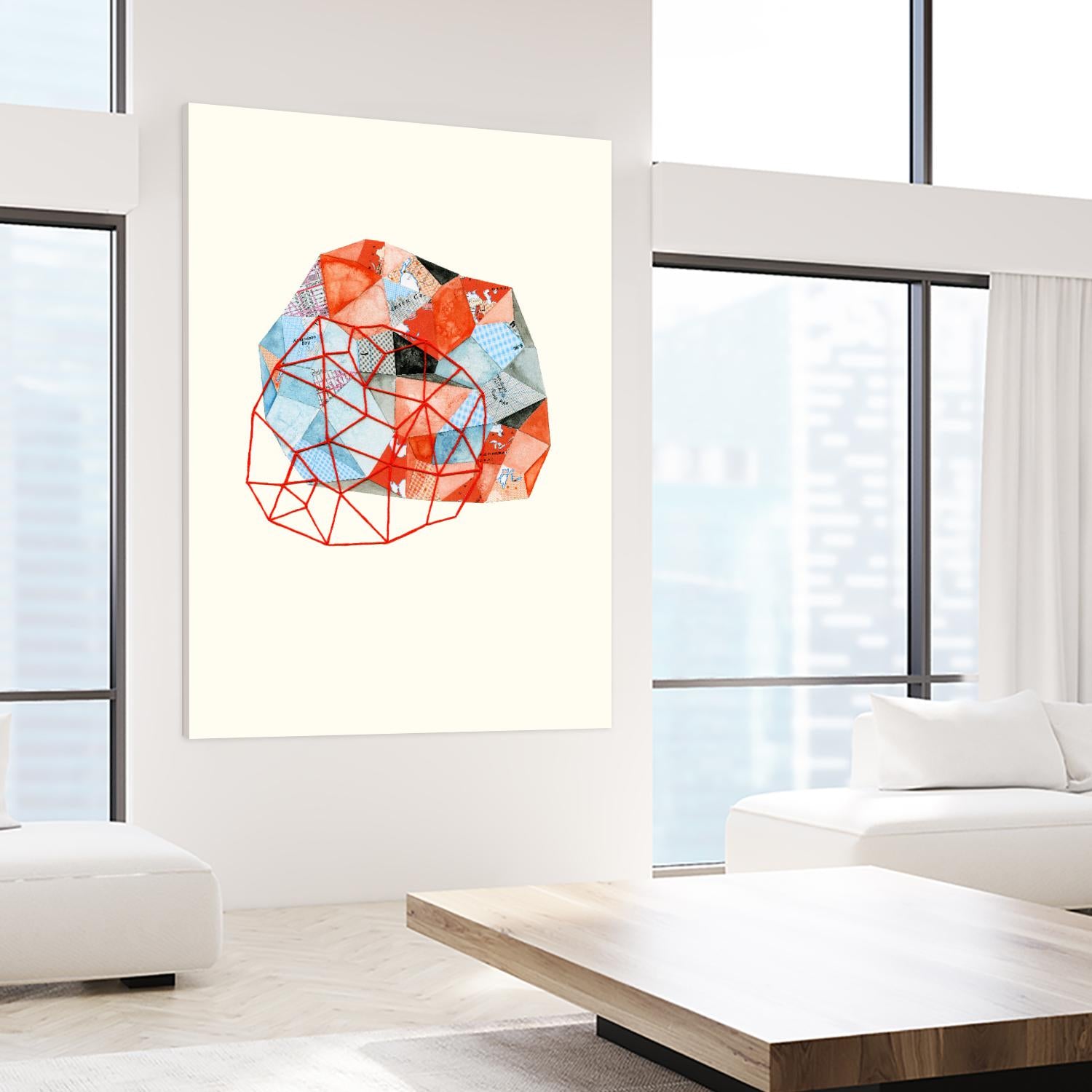 Embroidered Prism Collage 6 by Natasha Marie on GIANT ART - grey contemporary