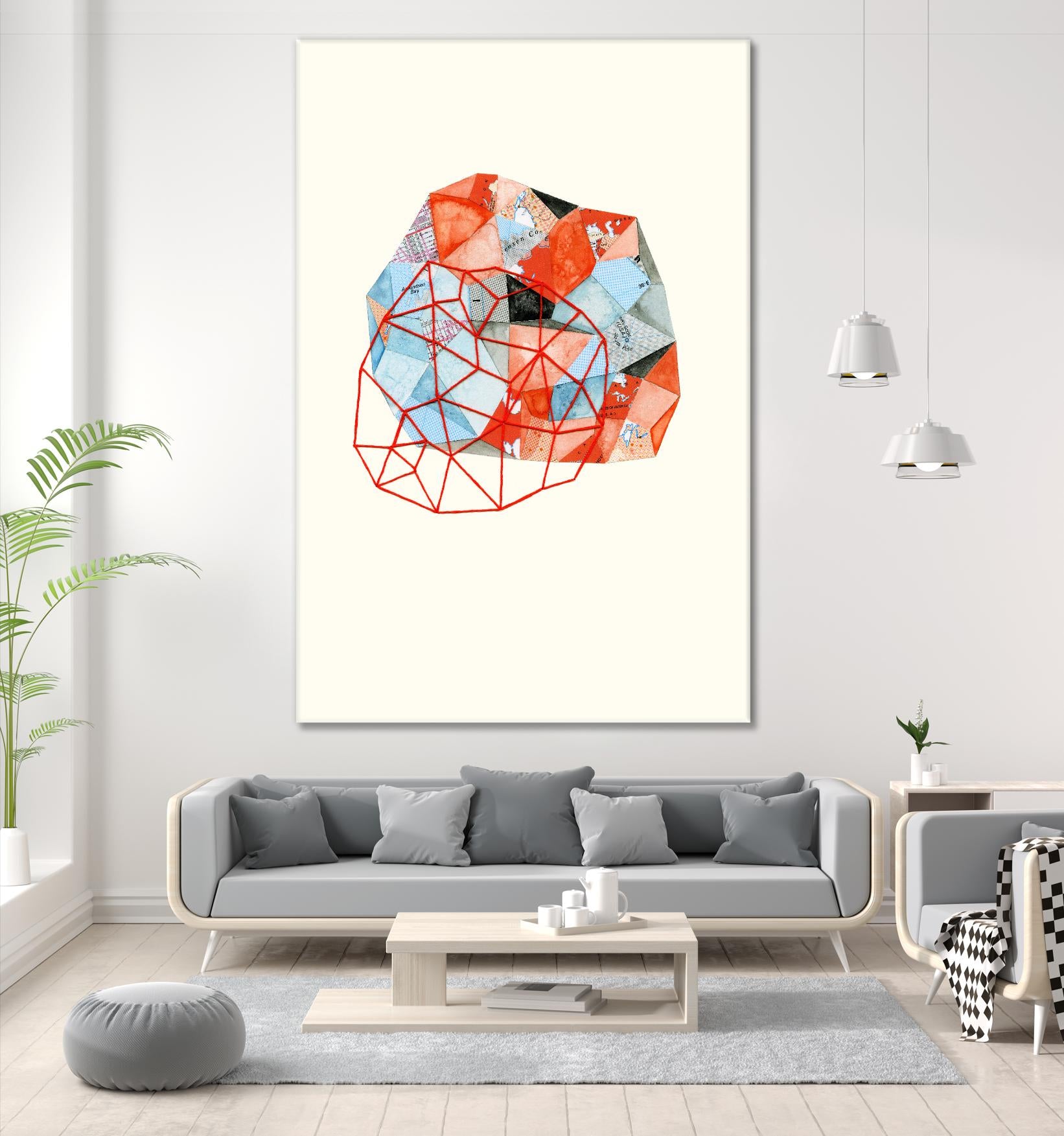 Embroidered Prism Collage 6 by Natasha Marie on GIANT ART - grey contemporary