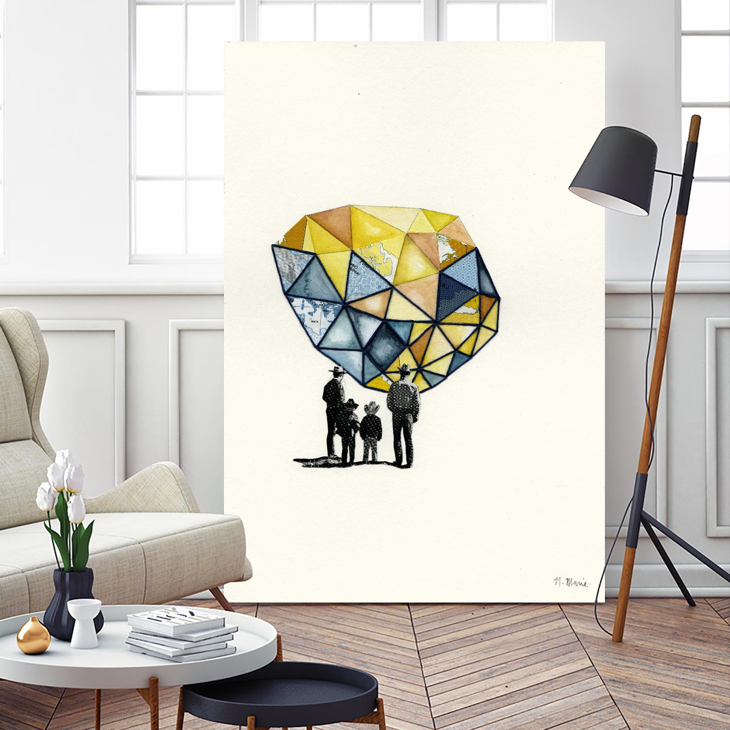 Embroidered Prism Collage 8 by Natasha Marie on GIANT ART - orange contemporary