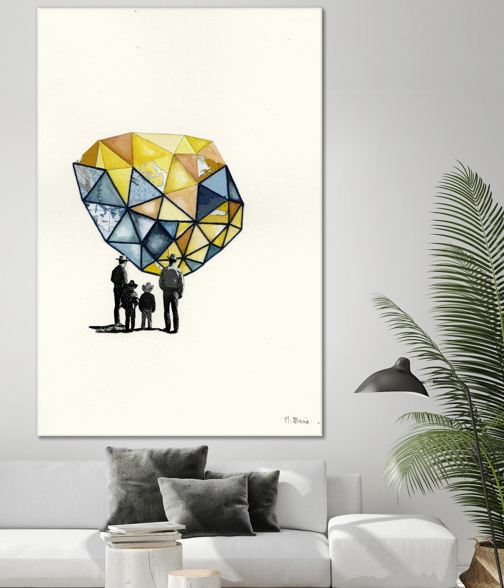 Embroidered Prism Collage 8 by Natasha Marie on GIANT ART - orange contemporary