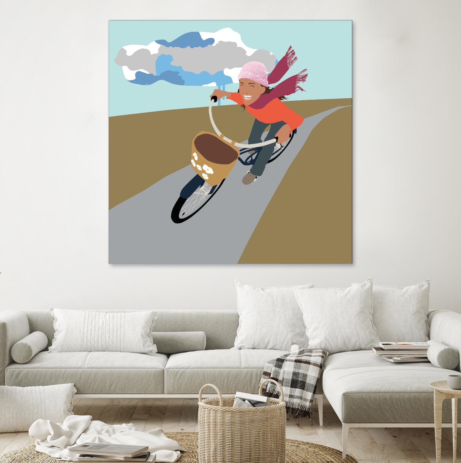 Cloud Girl on Bike by Eric Scheib on GIANT ART - grey contemporary