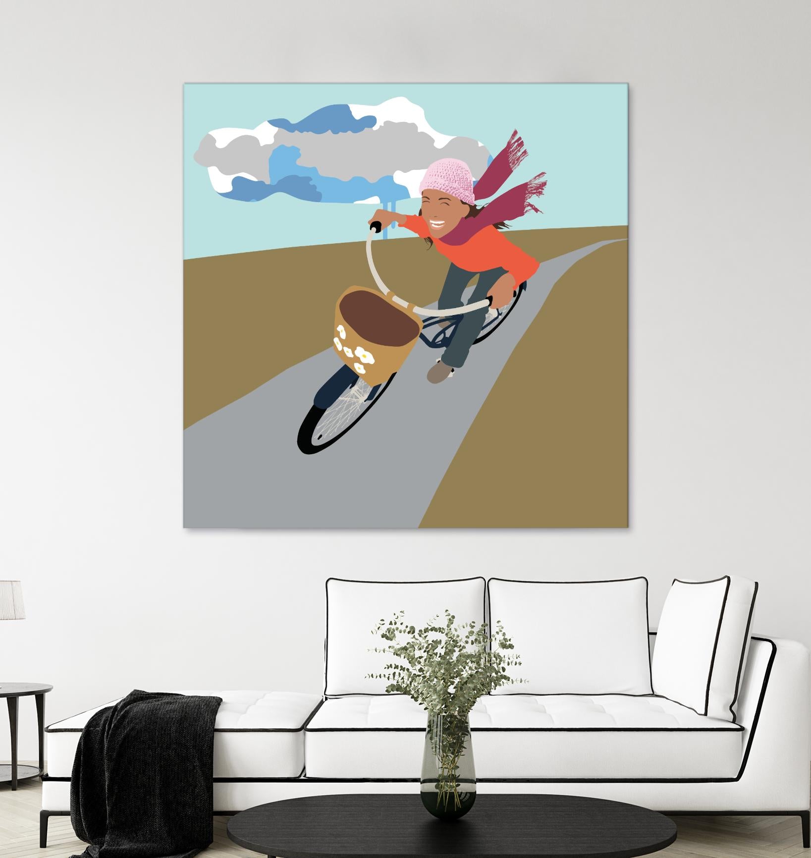 Cloud Girl on Bike by Eric Scheib on GIANT ART - grey contemporary
