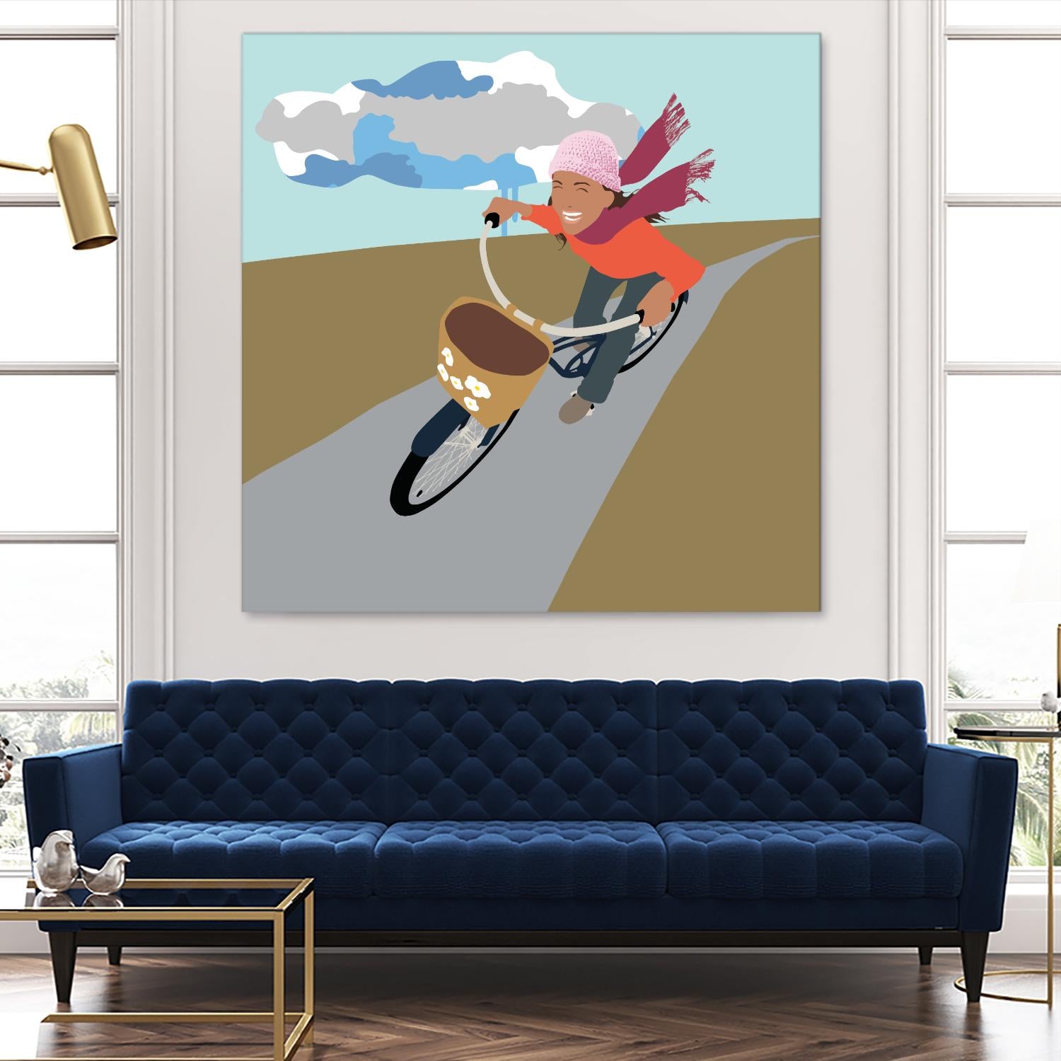 Cloud Girl on Bike by Eric Scheib on GIANT ART - grey contemporary