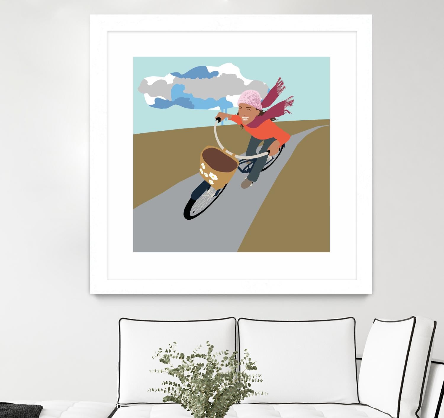 Cloud Girl on Bike by Eric Scheib on GIANT ART - grey contemporary