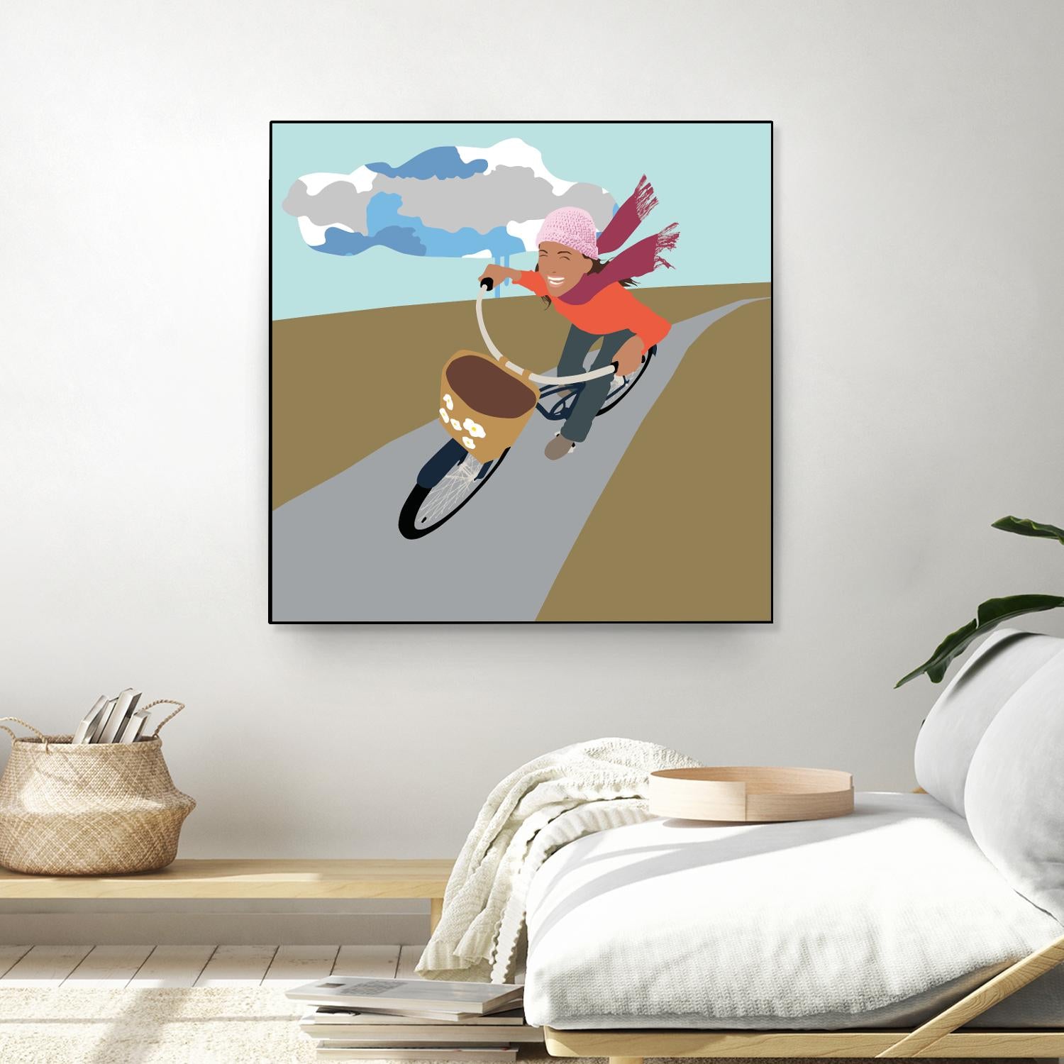 Cloud Girl on Bike by Eric Scheib on GIANT ART - grey contemporary